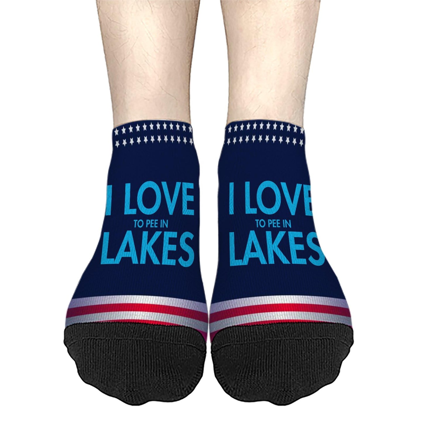 I Pee In The Lake Funny Vacation Partys Girls Ankle Socks No Show Sock For Womens