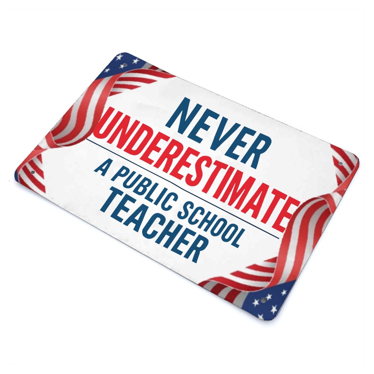 Public School Teacher Funny Tin Sign - Bathroom & Garage Decor