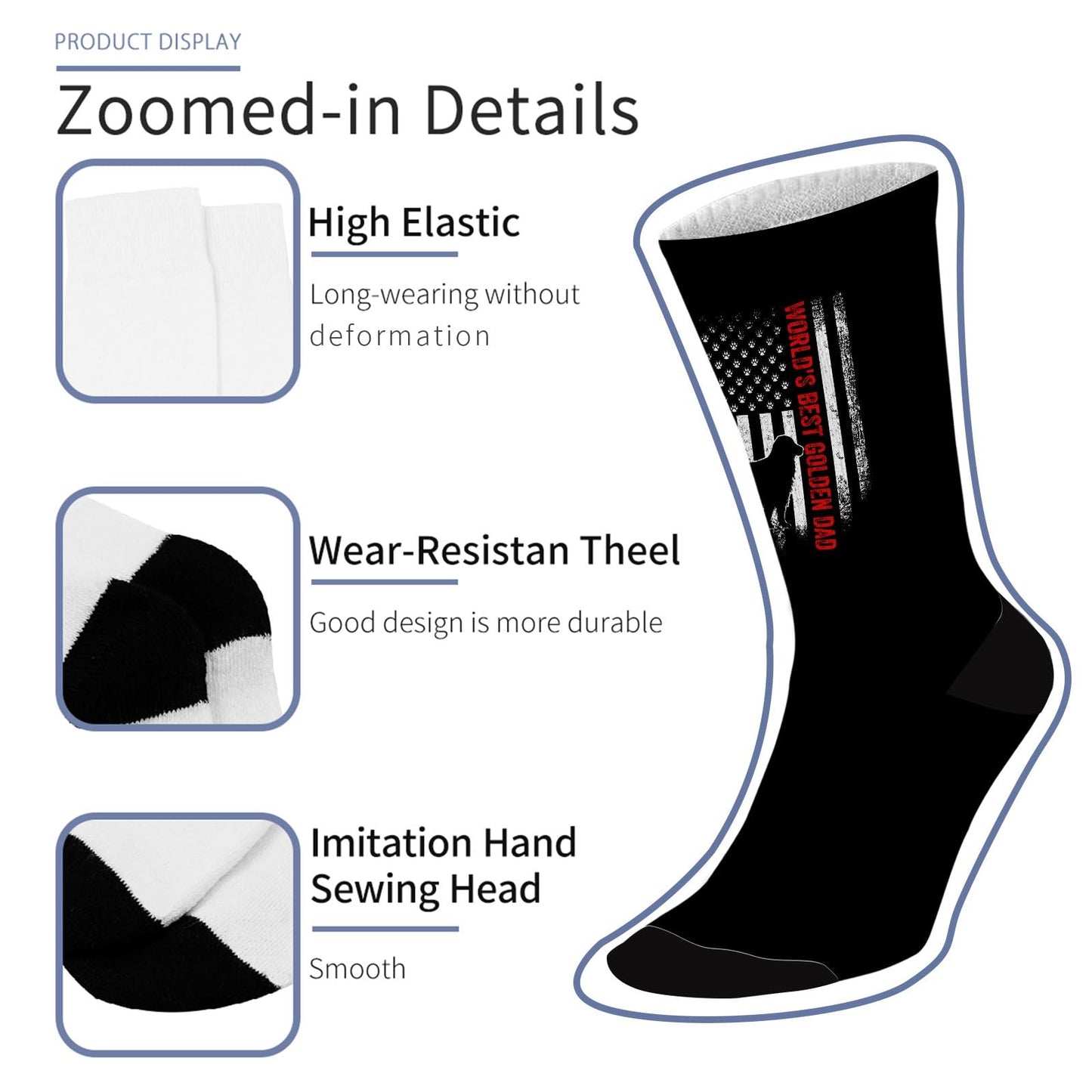 Goldens Retrievers Dad Long Socks For Men