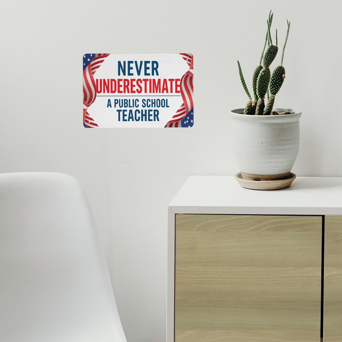 Public School Teacher Funny Tin Sign - Bathroom & Garage Decor