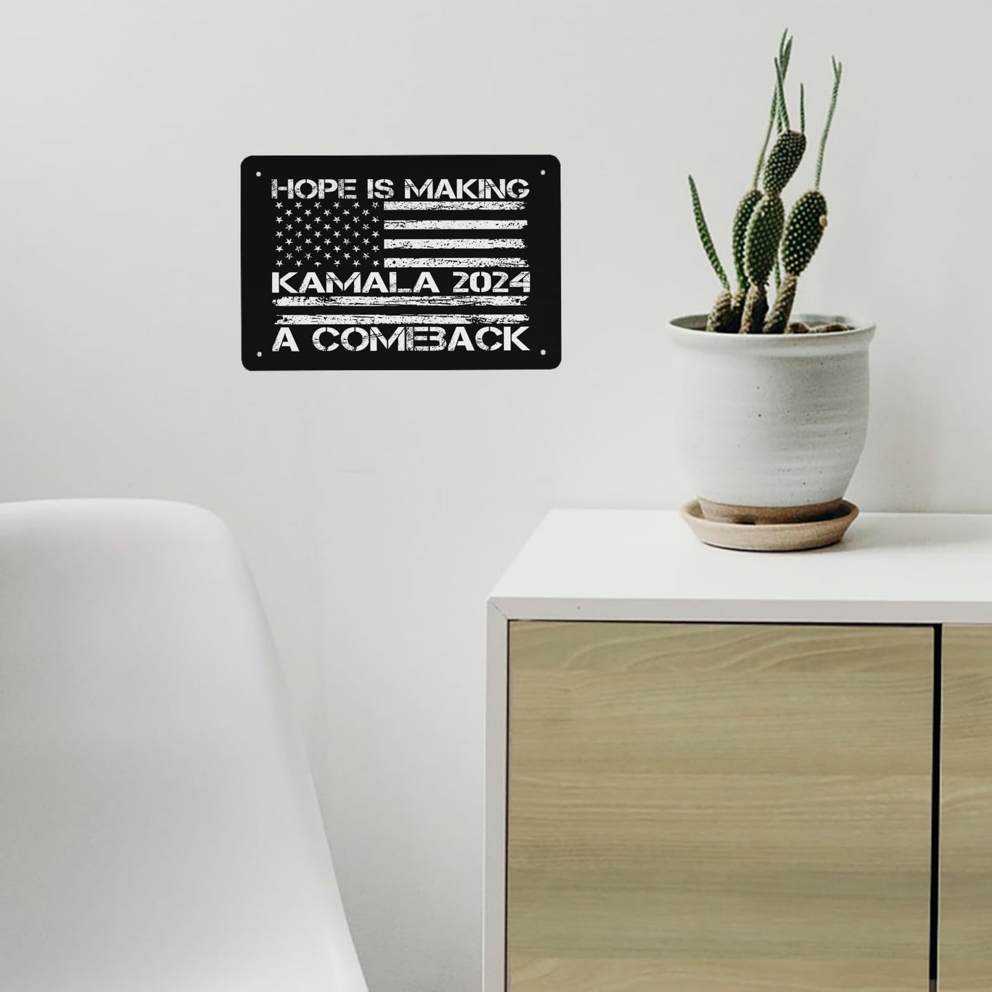 2024 Hope Is Making A Comeback American Flag Metal Sign