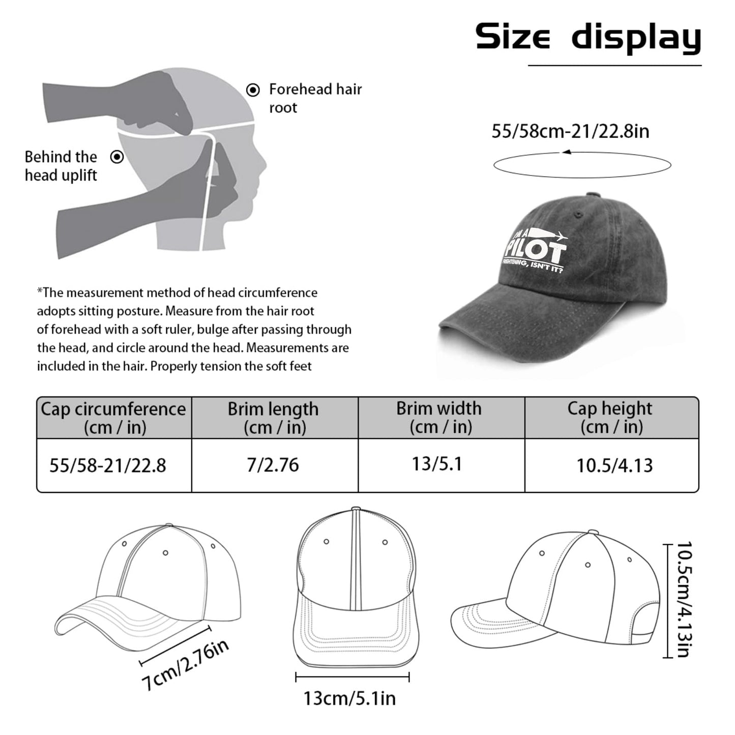 Pilot Fright Baseball Cap for Girlfriends