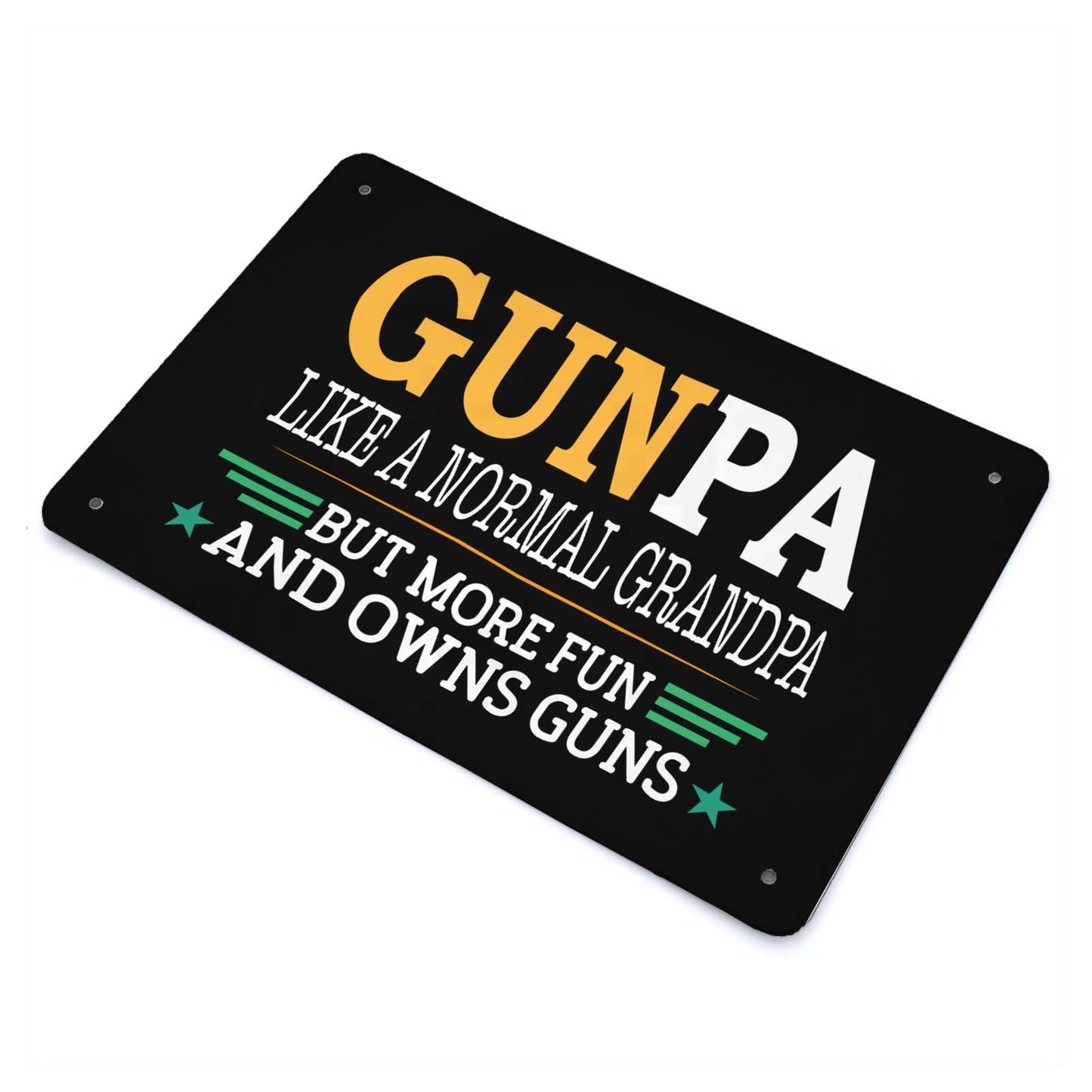 Gunpa Gun Grandpa Funny Novelty Tin Sign Metal Wall Decor For 40 * 30cm