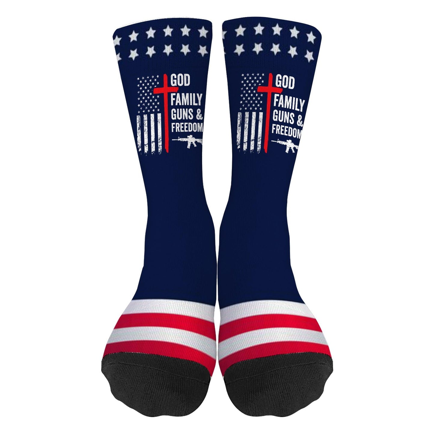 Men's God Family Guns Socks - Novelty Gifts for Dad