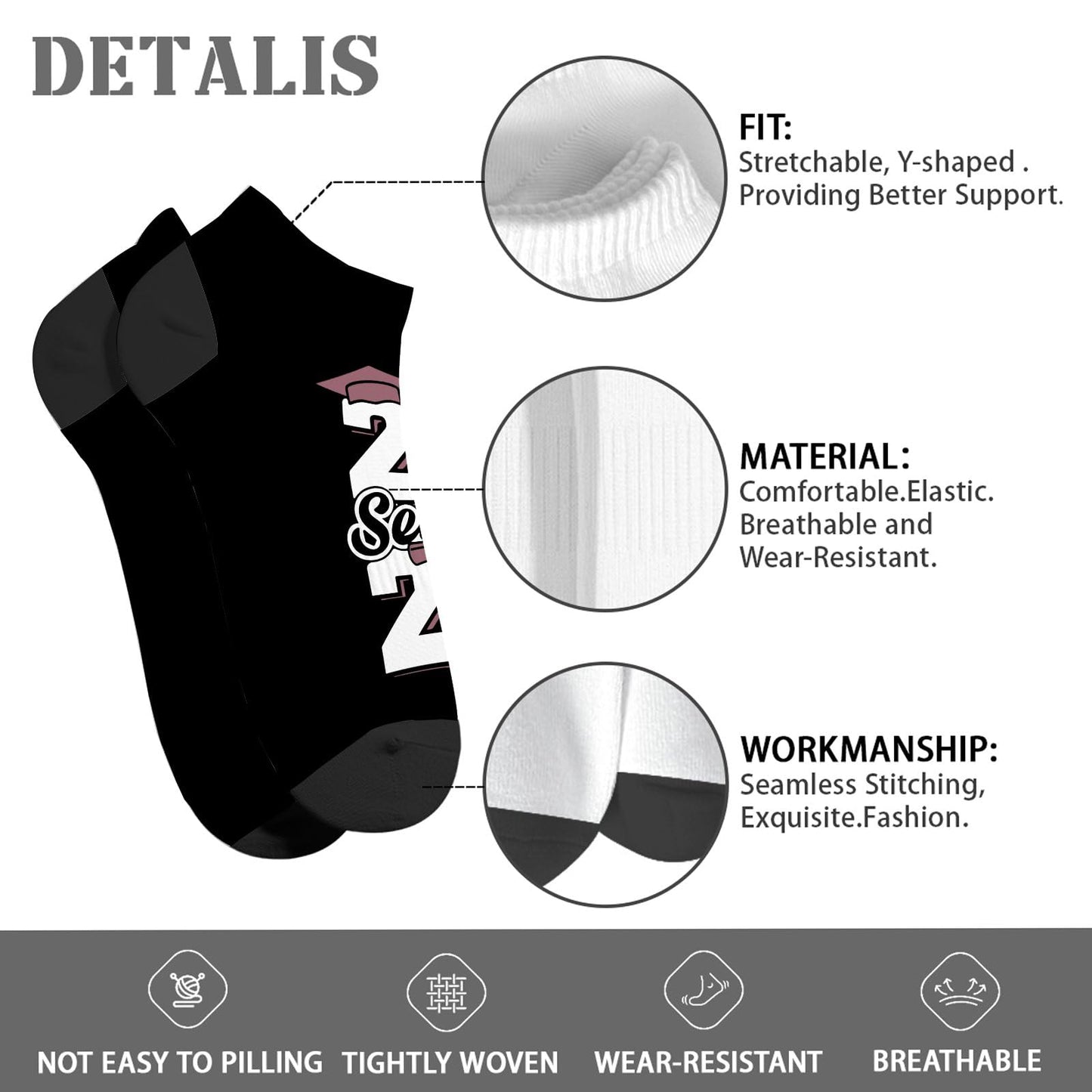 Class Of 2025 Senior House Womens Low Cut Socks Dress Sock For Men's