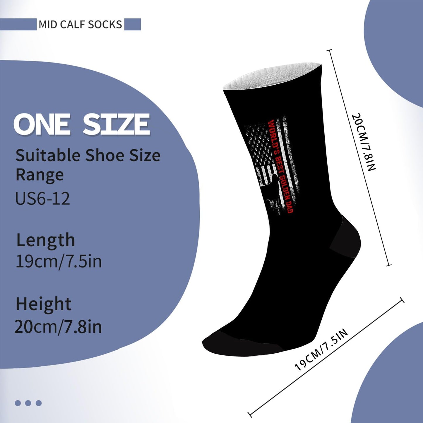 Goldens Retrievers Dad Long Socks For Men
