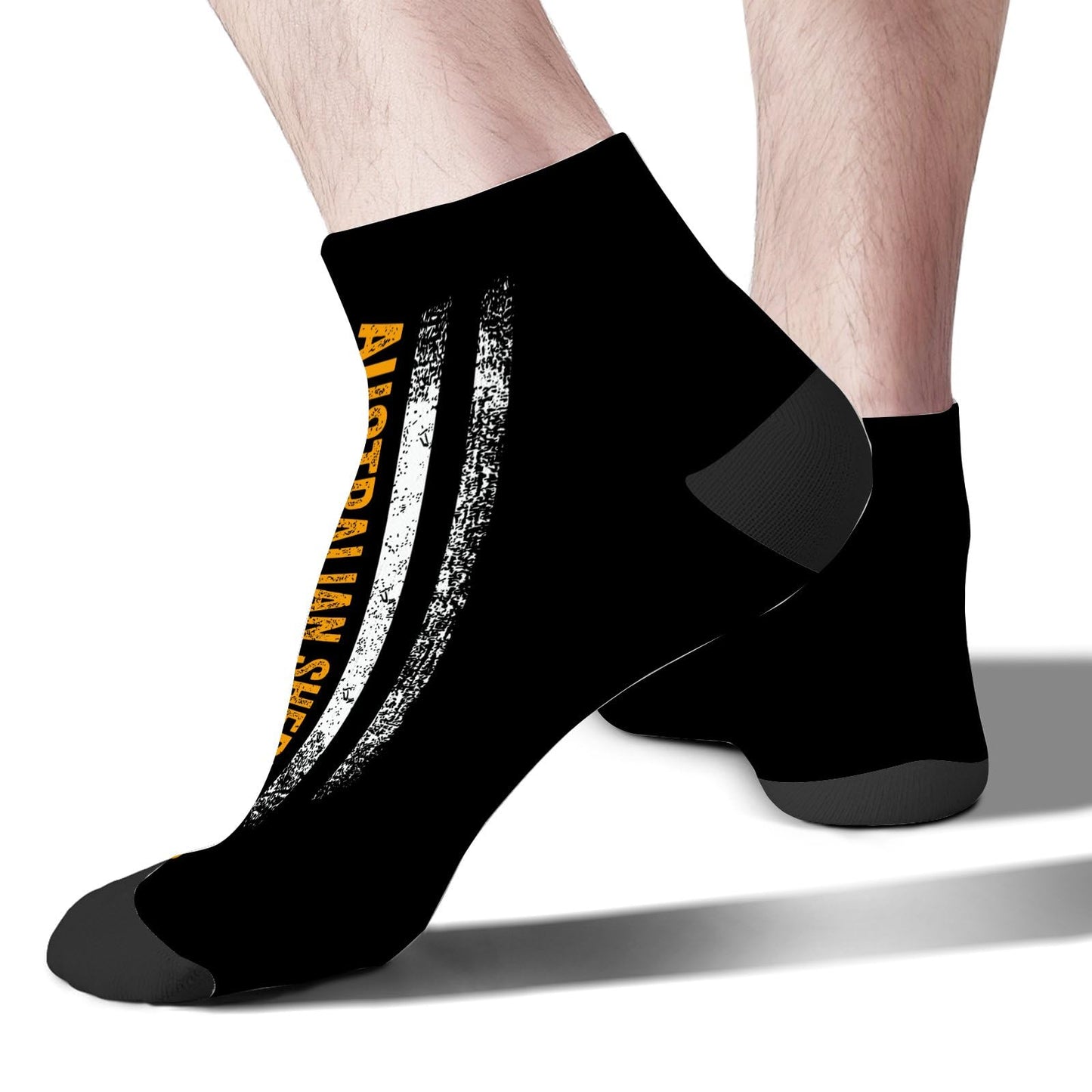 Vintage USA Australian Shepherd Dog Silhouette American Flag Mens Dress Socks Cotton Socks For Women Low Cut Socks Men