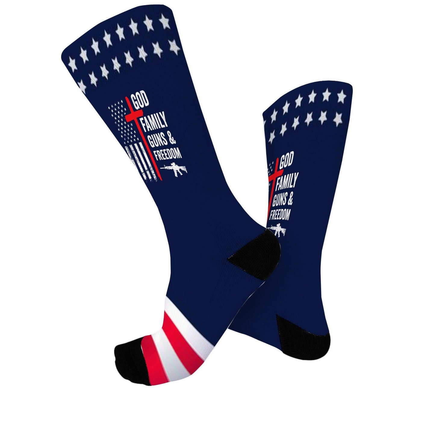 Men's God Family Guns Socks - Novelty Gifts for Dad