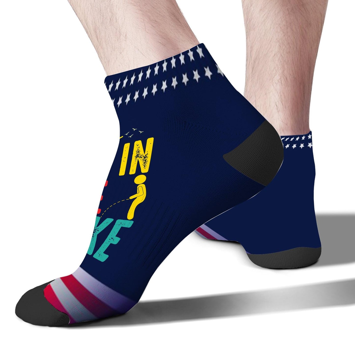 I Pee In The Lake Funny Vacation Partys Dress Socks For Men Short Socks Womens