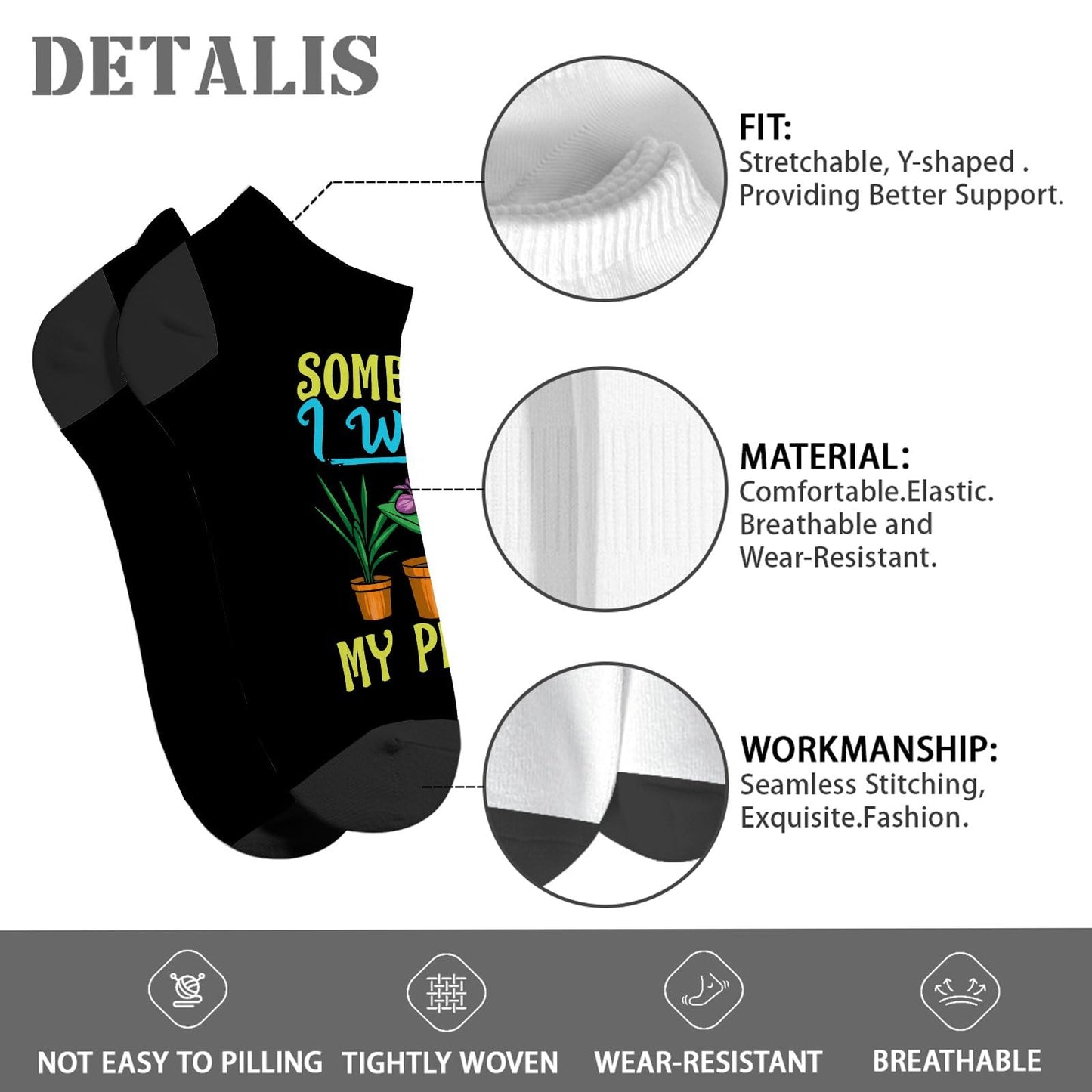 Plant Lovers Sometimes I Wet My Plants Men Dress Socks Low Cut Sock Womens