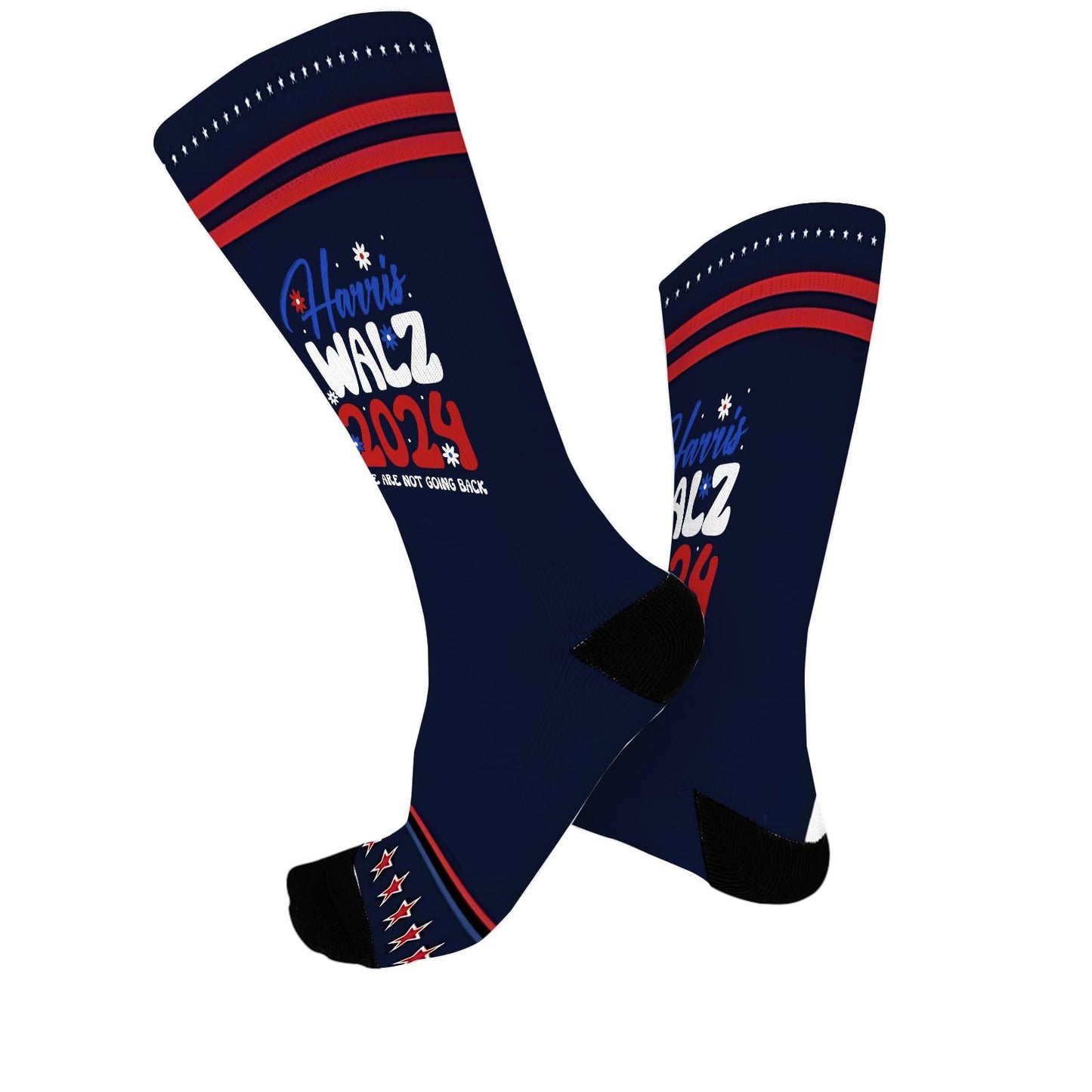 Patriotic Novelty Half Calf Socks - Colorful Crazy Design