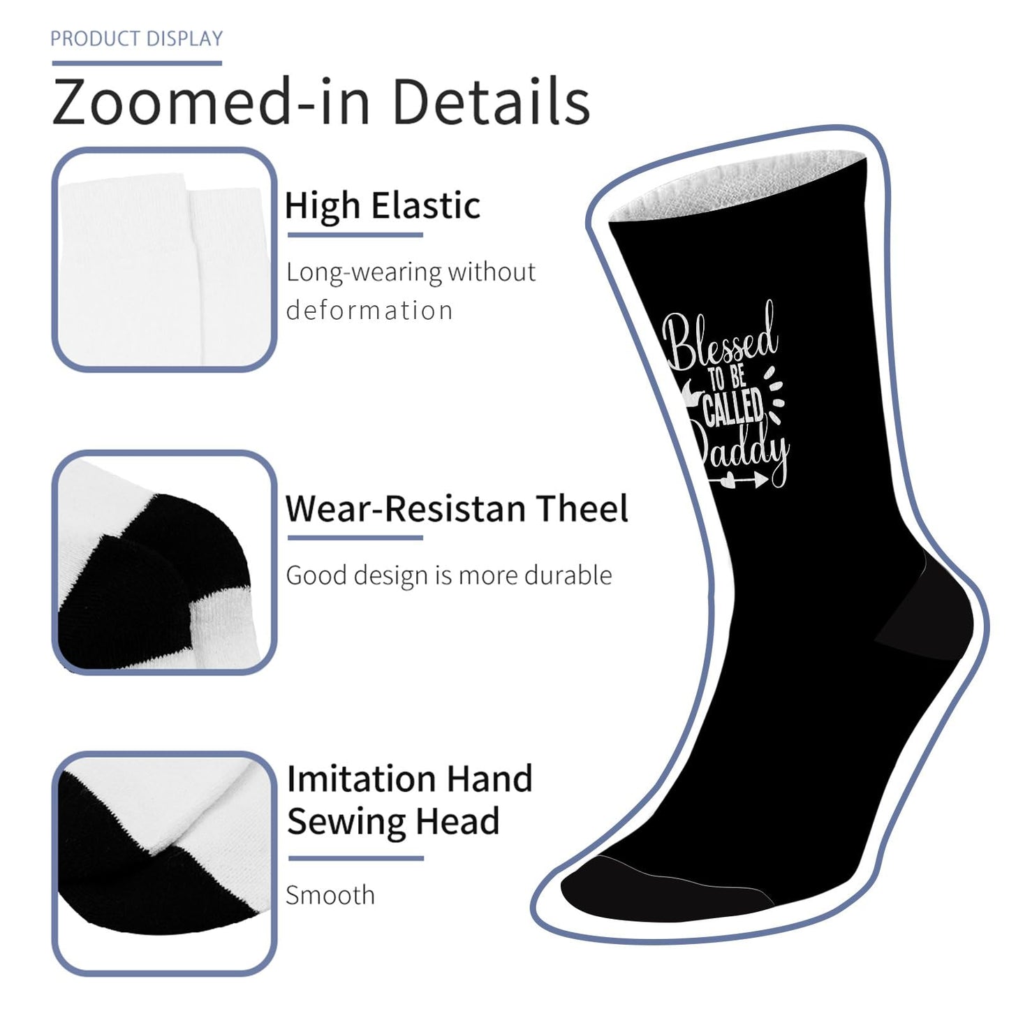 Blessed To Be Called Daddy Mens Boot Socks