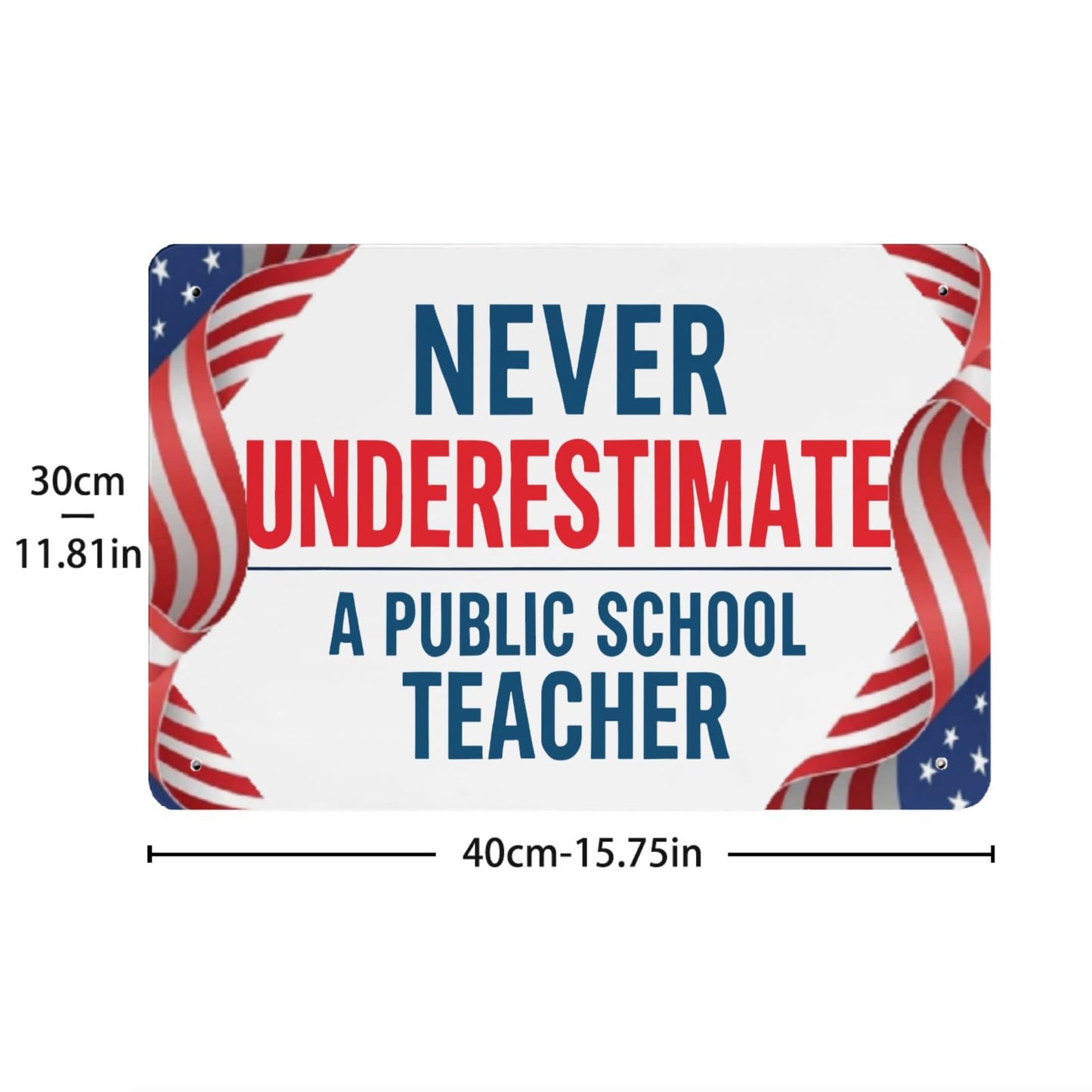 Public School Teacher Funny Tin Sign - Bathroom & Garage Decor