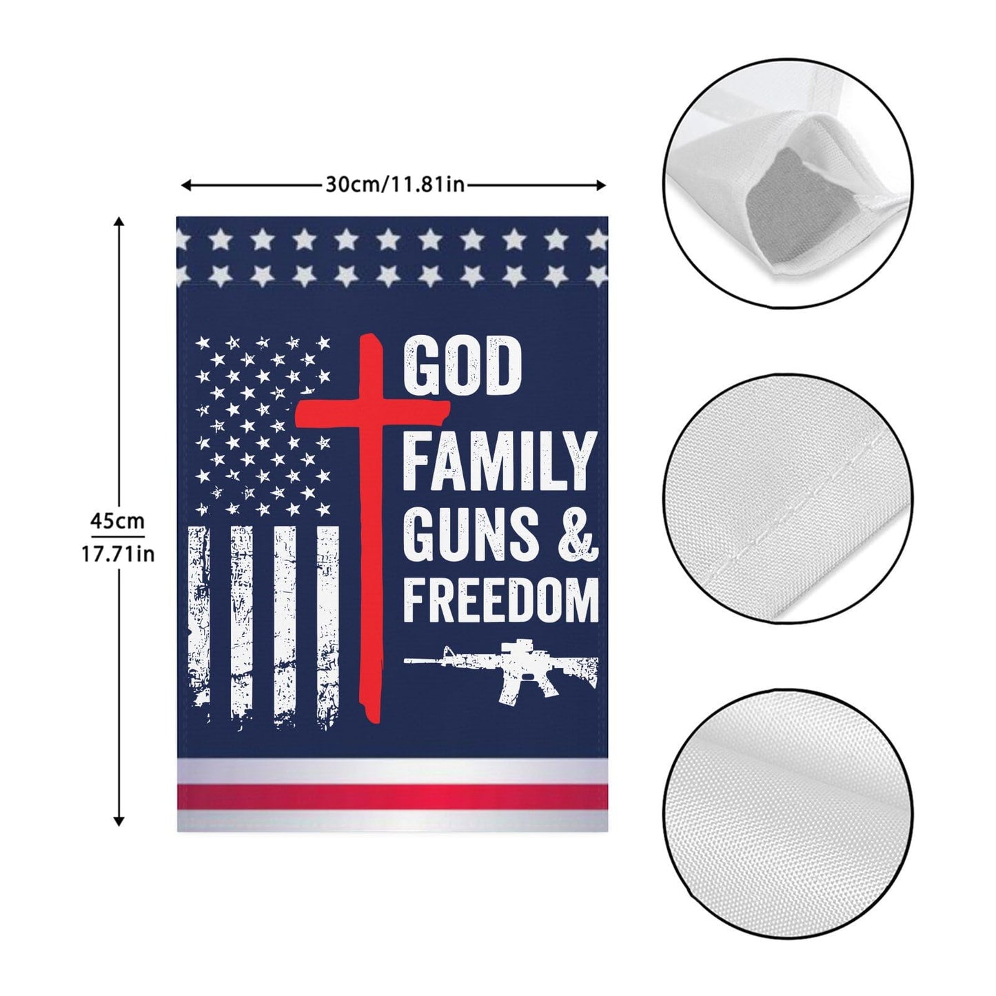 God Family Guns Freedom Garden Flags - Double Sided Yard Flags