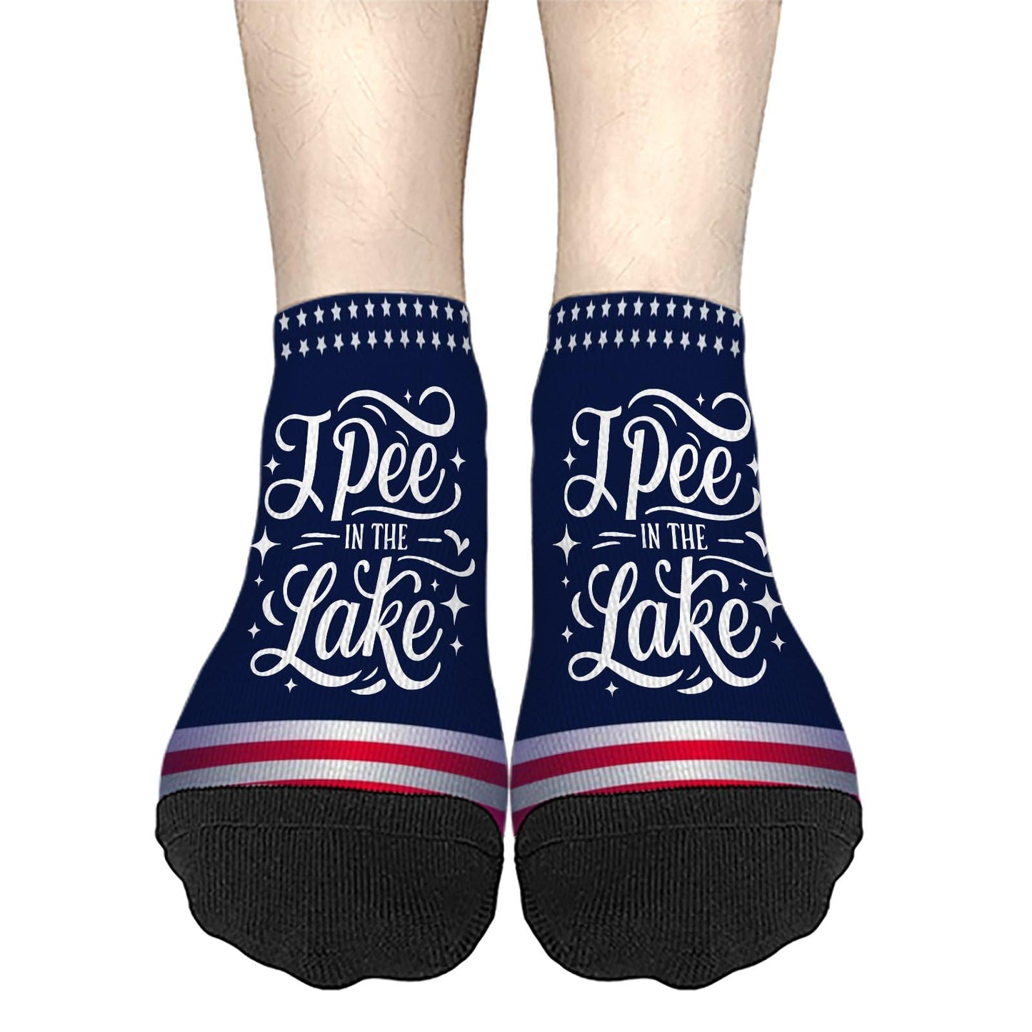 I Pee In The Lake Funny Vacation Partys Dress Socks For Men Short Socks Womens