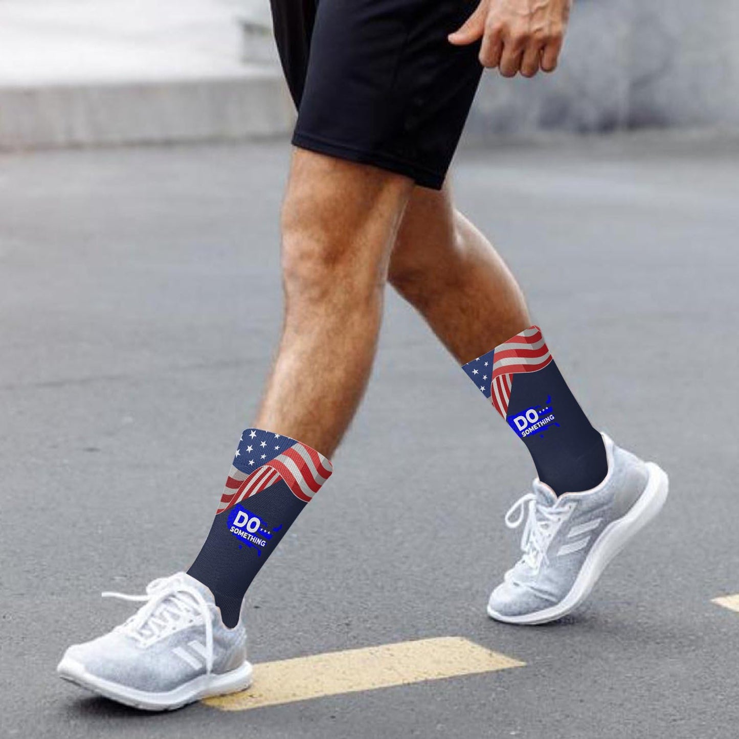 Do Something Obama Michelle Flag Trouser Socks Women