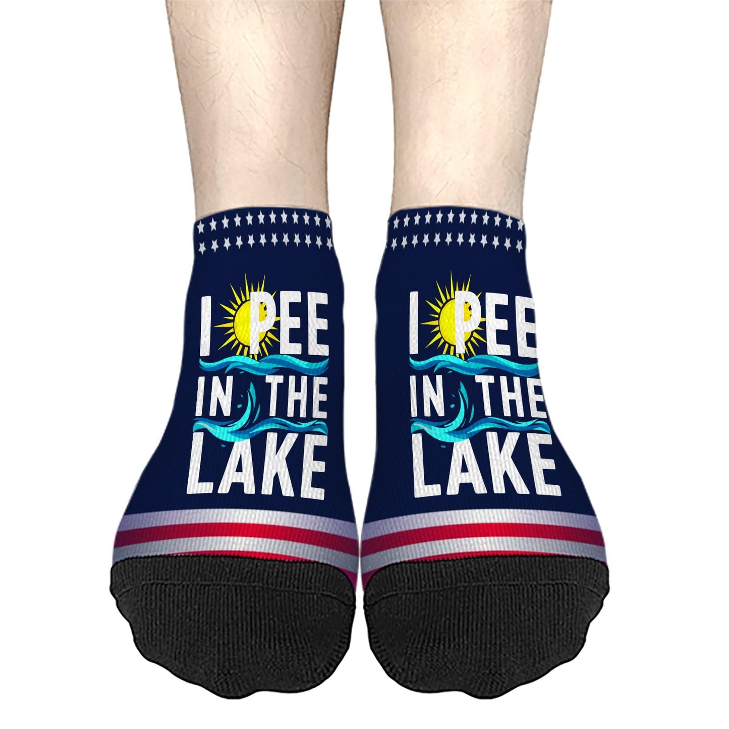 I Pee In The Lake Funny Vacation Partys Mens Crew Socks Crew Sock Women