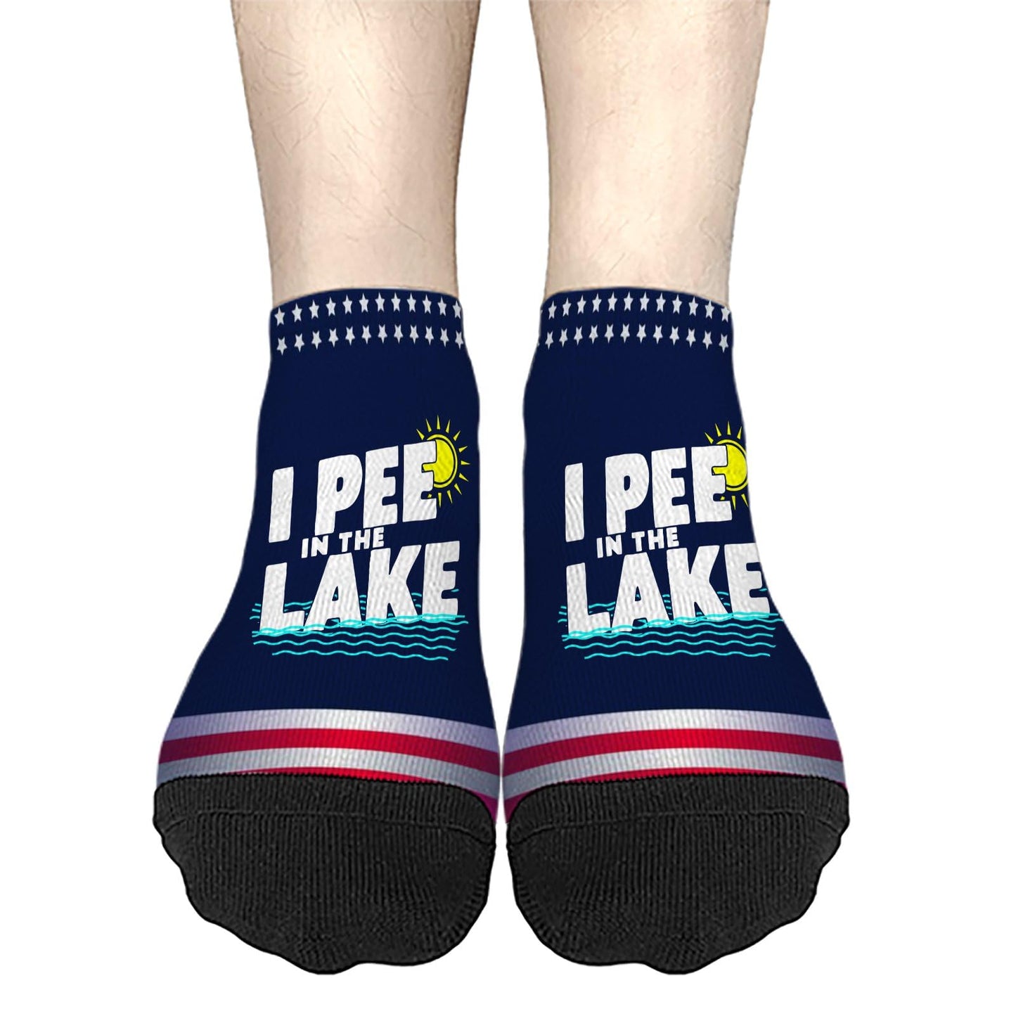 I Pee In The Lake Funny Vacation Partys Mens Crew Socks Crew Sock Women