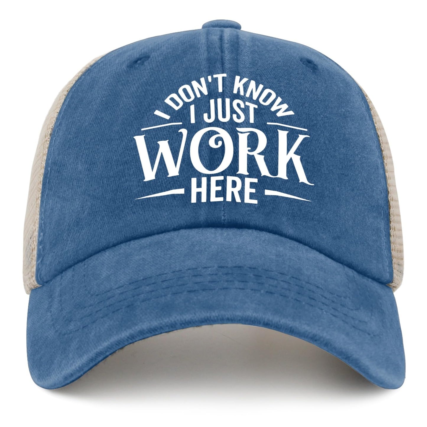 Generic I Don't Know I Just Work Here Baseball Cap Cute Hat AllBlack Womens Trucker Hat Gifts for Girlfriends Outdoor Cap