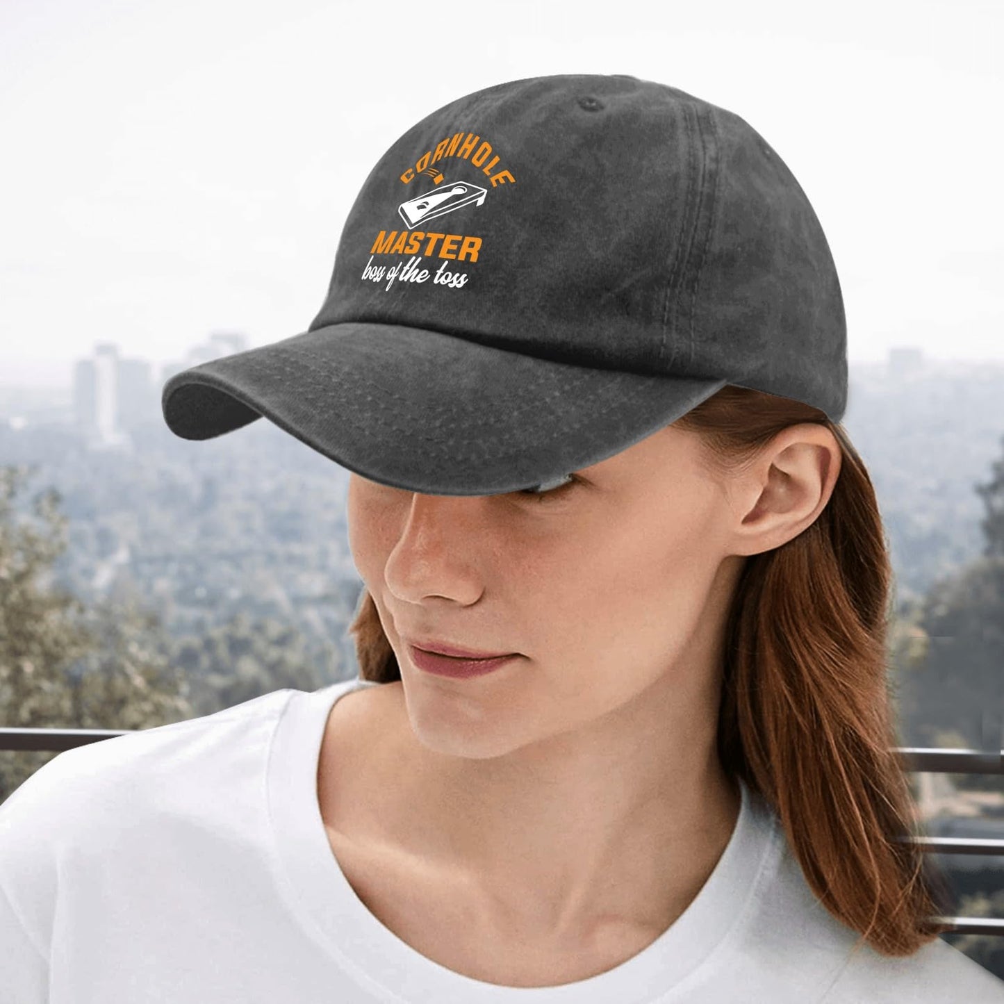 80s Boss of The Toss Black Baseball Cap - Perfect Gift for Her