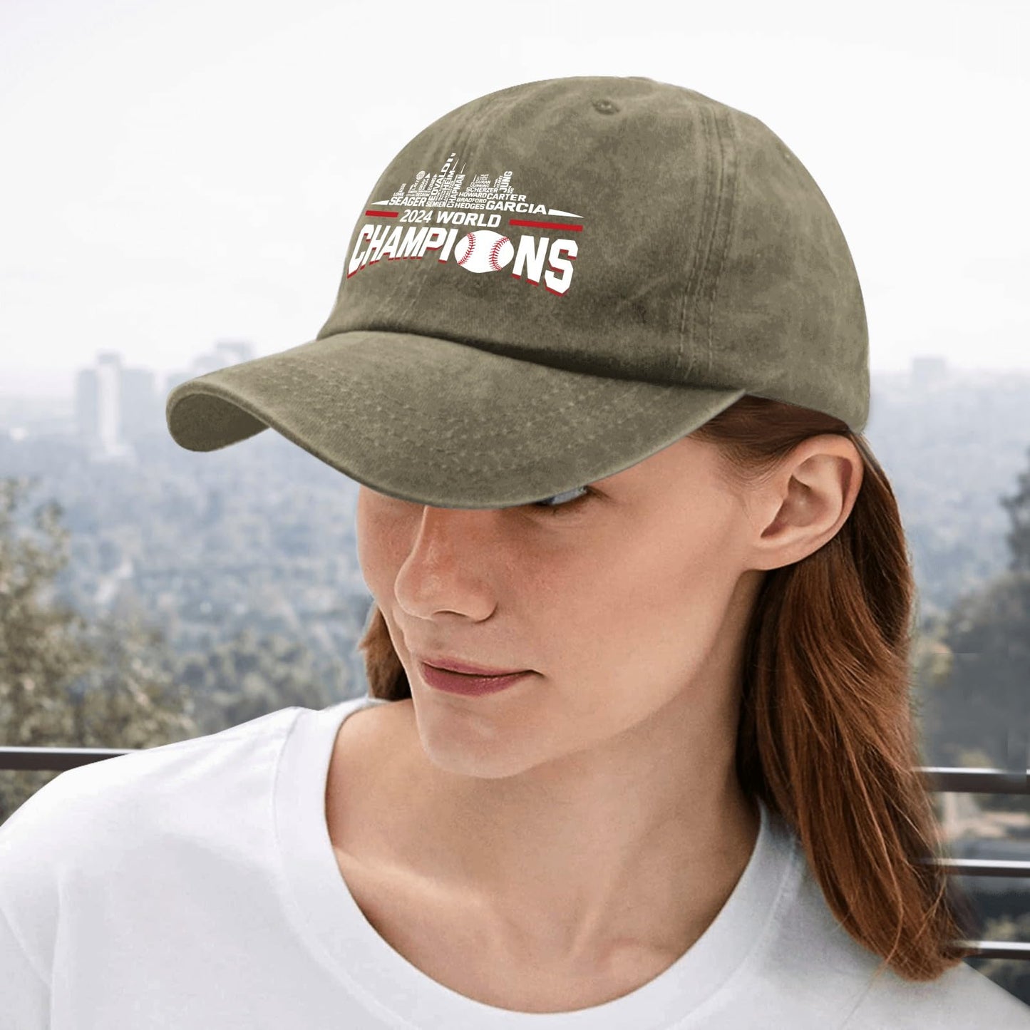 Generic 2024 Texas World Championship Hats Cute Hat Pigment Khaki Womens Baseball Caps Gifts for Girlfriends Golf Caps