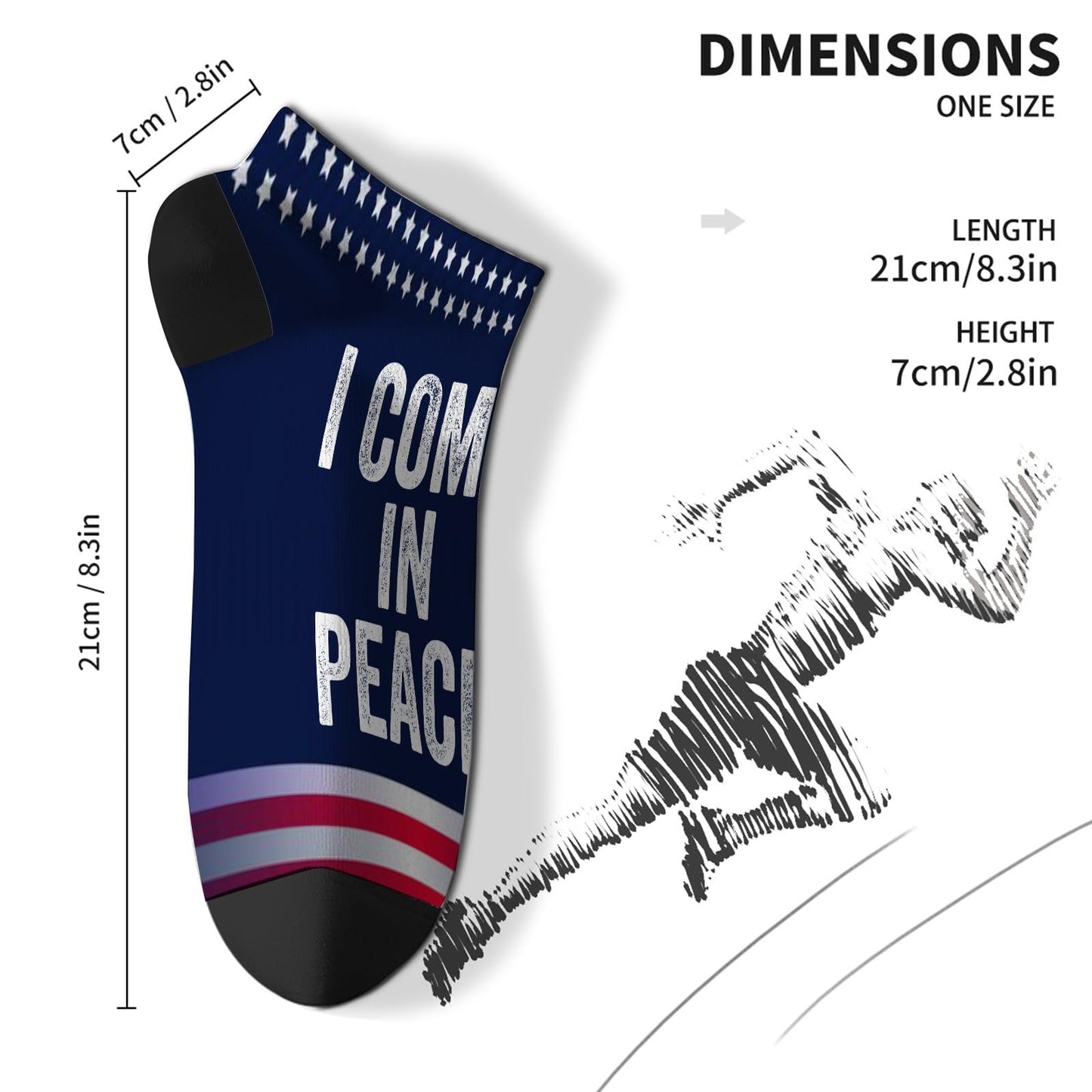 I Come In Peace I'm Peace Funny Matching Couple Lovers Low Cut Socks Women Athletic Women's Socks