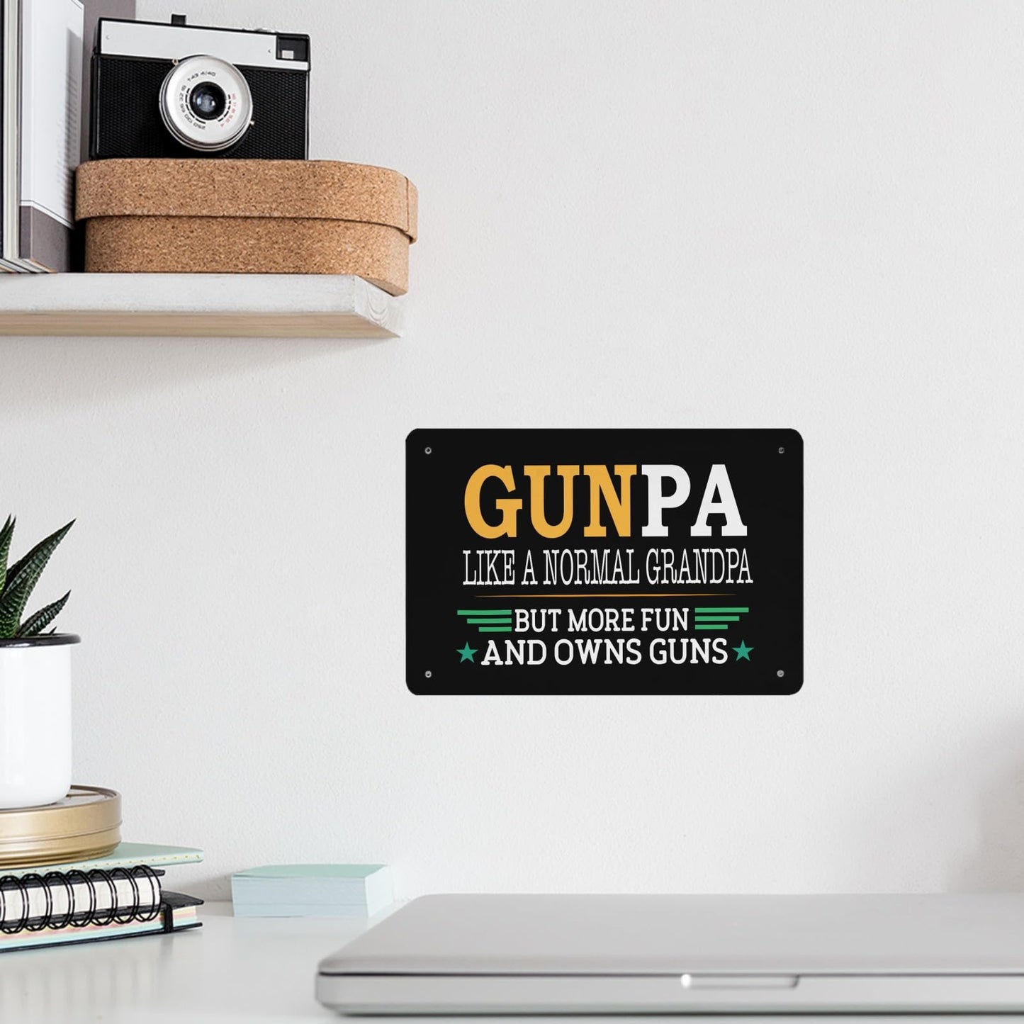 Gunpa Gun Grandpa Funny Novelty Tin Sign Metal Wall Decor For 40 * 30cm