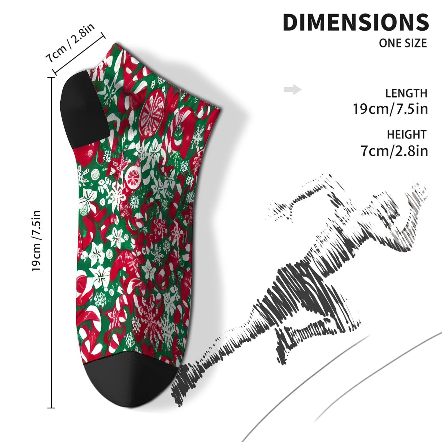 Funny Christmas Pattern No Show Socks Men Cotton Sock Mens