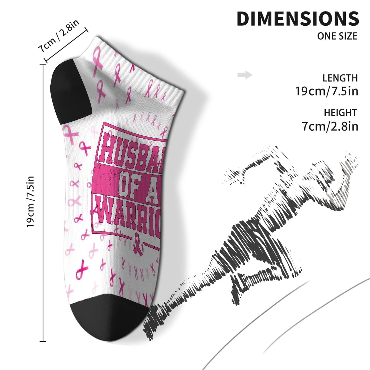 My God Is Stronger Than Breast Cancer Awareness Christian Ankle Socks For Women Invisible Women's Socks