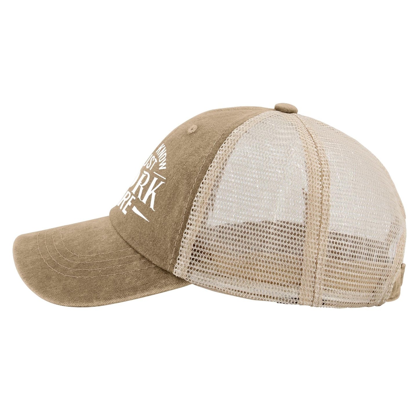 Generic I Don't Know I Just Work Here Baseball Cap Cute Hat AllBlack Womens Trucker Hat Gifts for Girlfriends Outdoor Cap