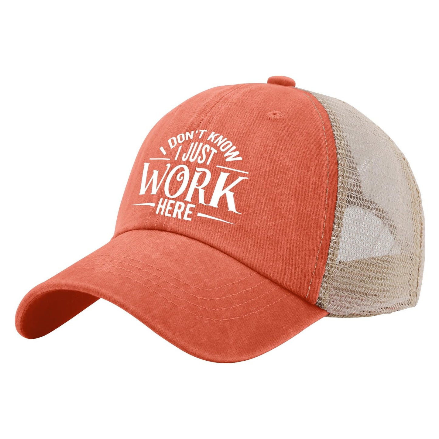 Generic I Don't Know I Just Work Here Baseball Cap Cute Hat AllBlack Womens Trucker Hat Gifts for Girlfriends Outdoor Cap