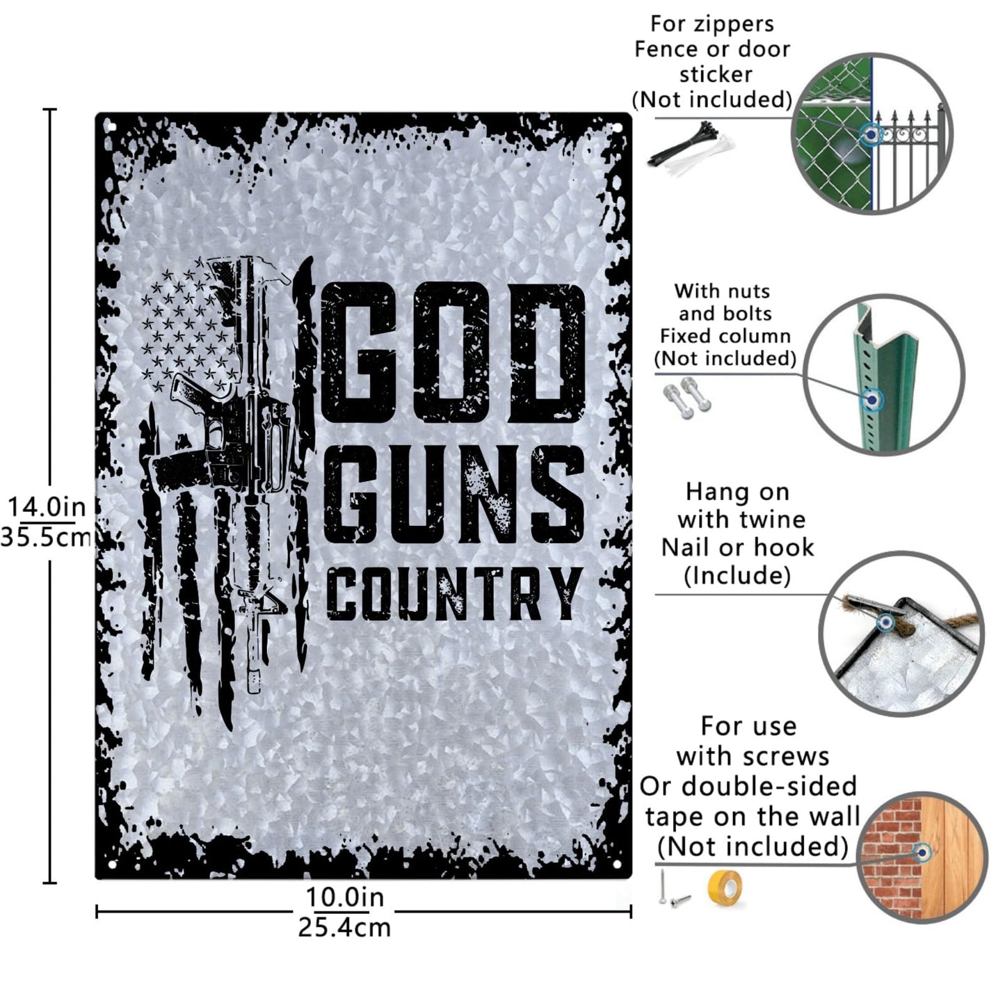 Country Galvanized Bar Sign for Bedroom Decor