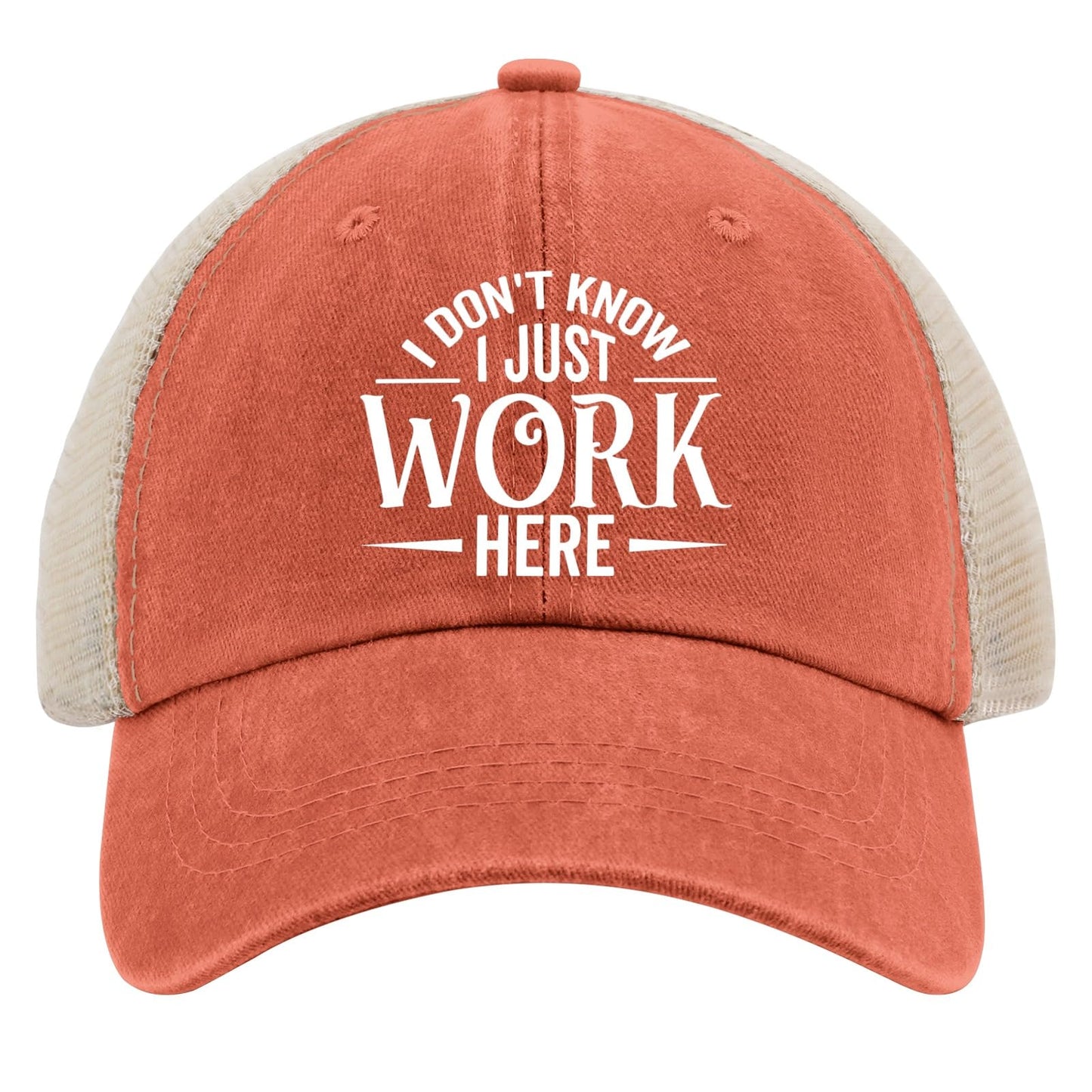 Generic I Don't Know I Just Work Here Baseball Cap Cute Hat AllBlack Womens Trucker Hat Gifts for Girlfriends Outdoor Cap