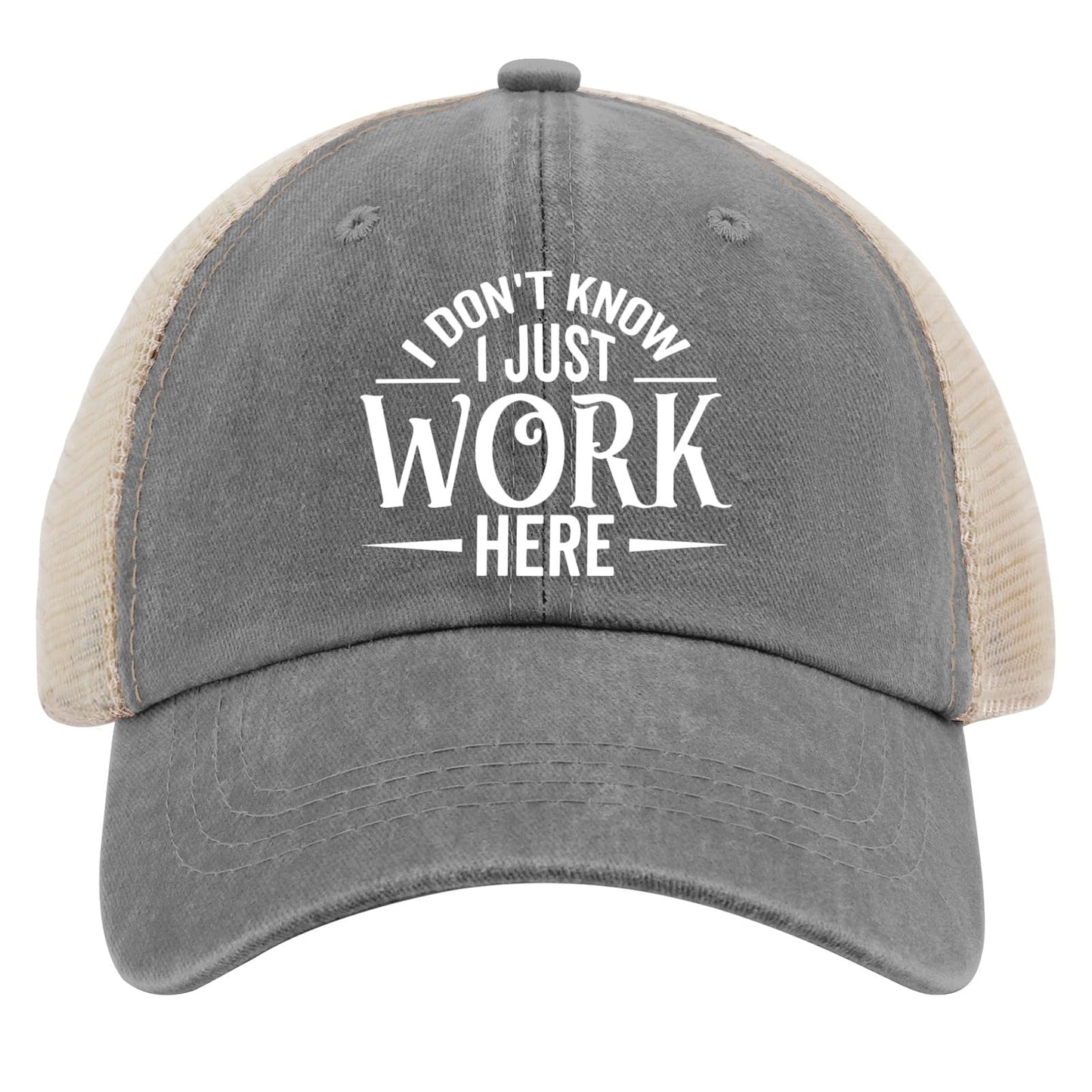 Generic I Don't Know I Just Work Here Baseball Cap Cute Hat AllBlack Womens Trucker Hat Gifts for Girlfriends Outdoor Cap