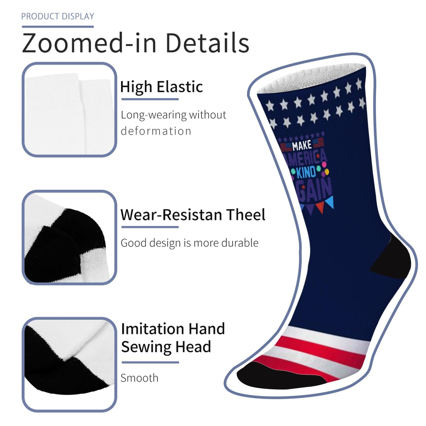 American Flag Kindness Socks - Novelty Gifts for Her