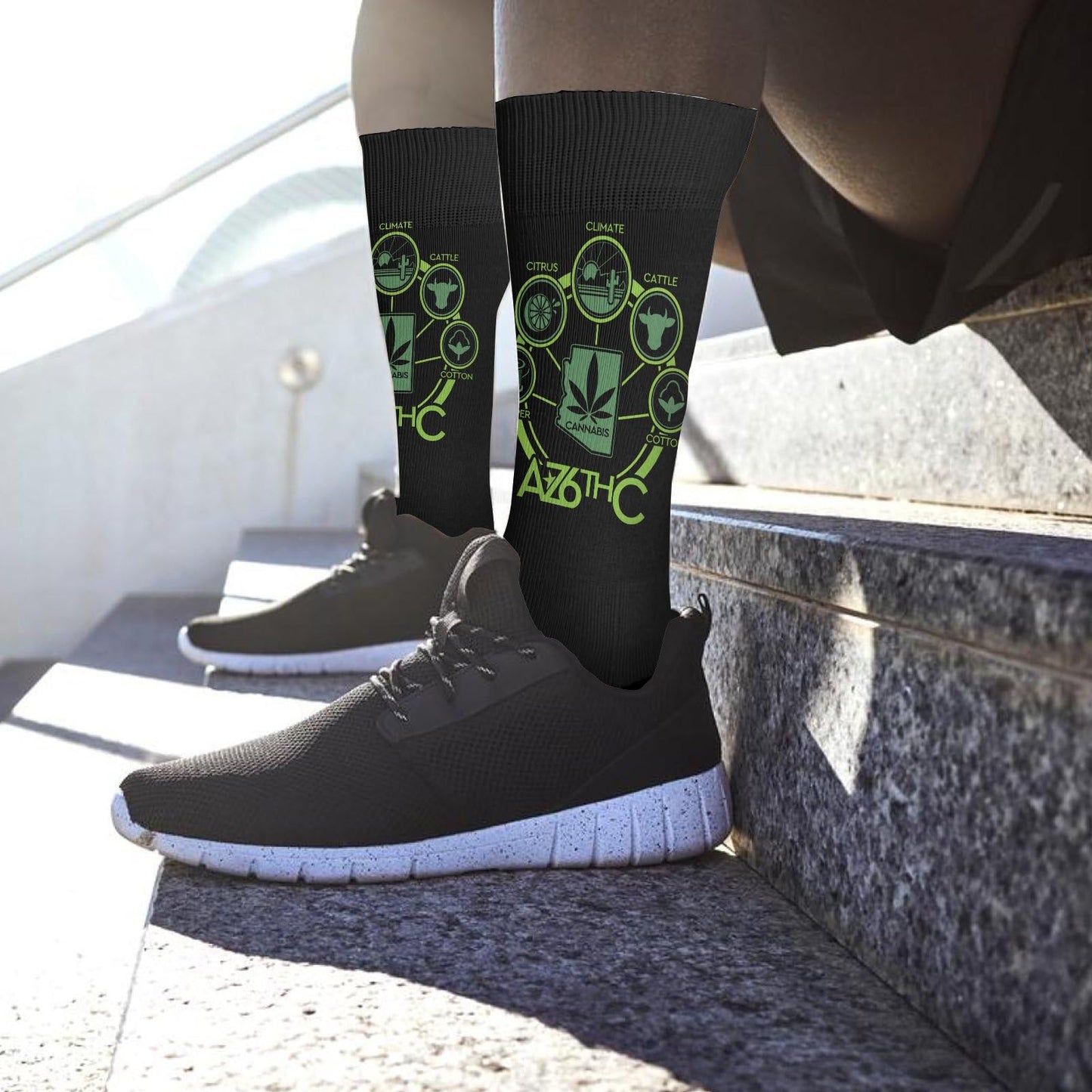 THC Marijuana Mens Boot Socks