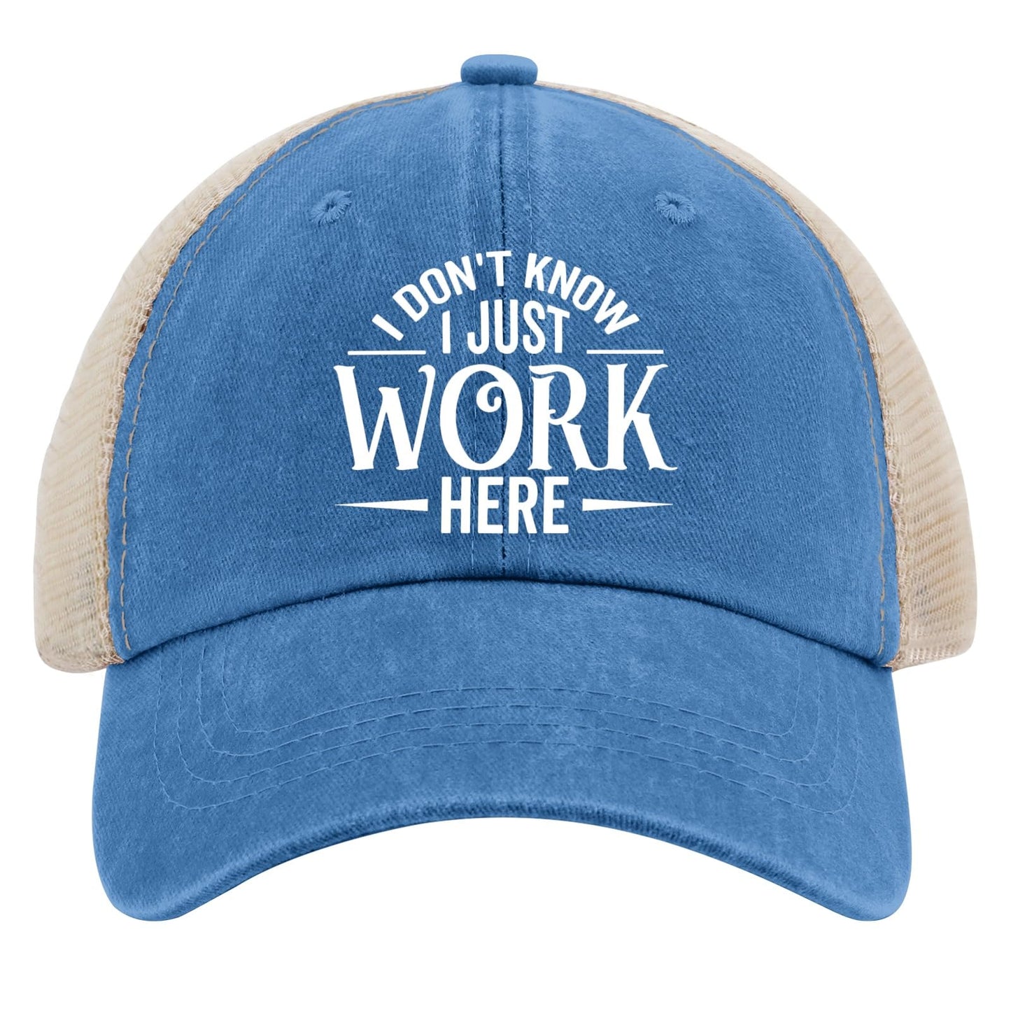 Generic I Don't Know I Just Work Here Baseball Cap Cute Hat AllBlack Womens Trucker Hat Gifts for Girlfriends Outdoor Cap