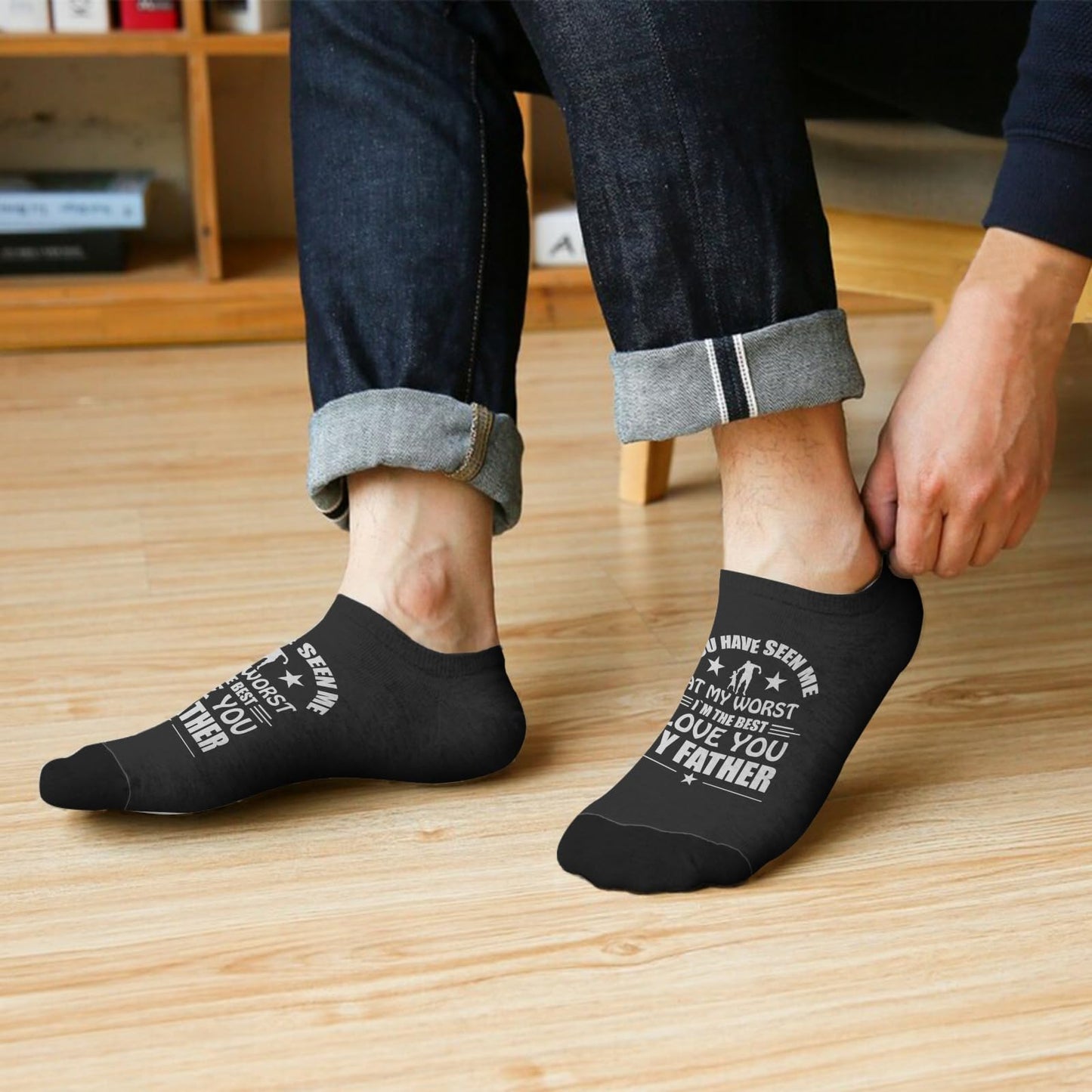 I'm Not The Step Father I'm The Father That Stepped Up No Show Socks Womens Crew Mens Socks