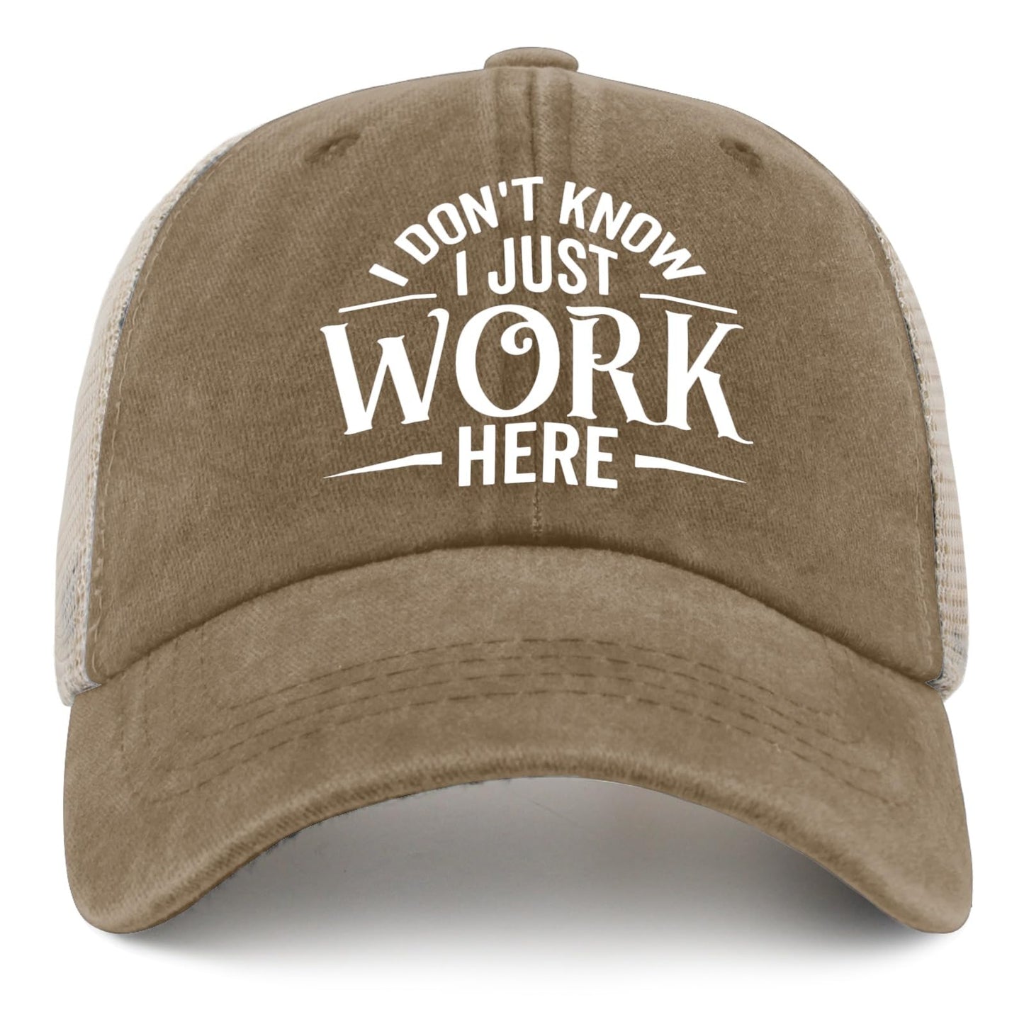 Generic I Don't Know I Just Work Here Baseball Cap Cute Hat AllBlack Womens Trucker Hat Gifts for Girlfriends Outdoor Cap
