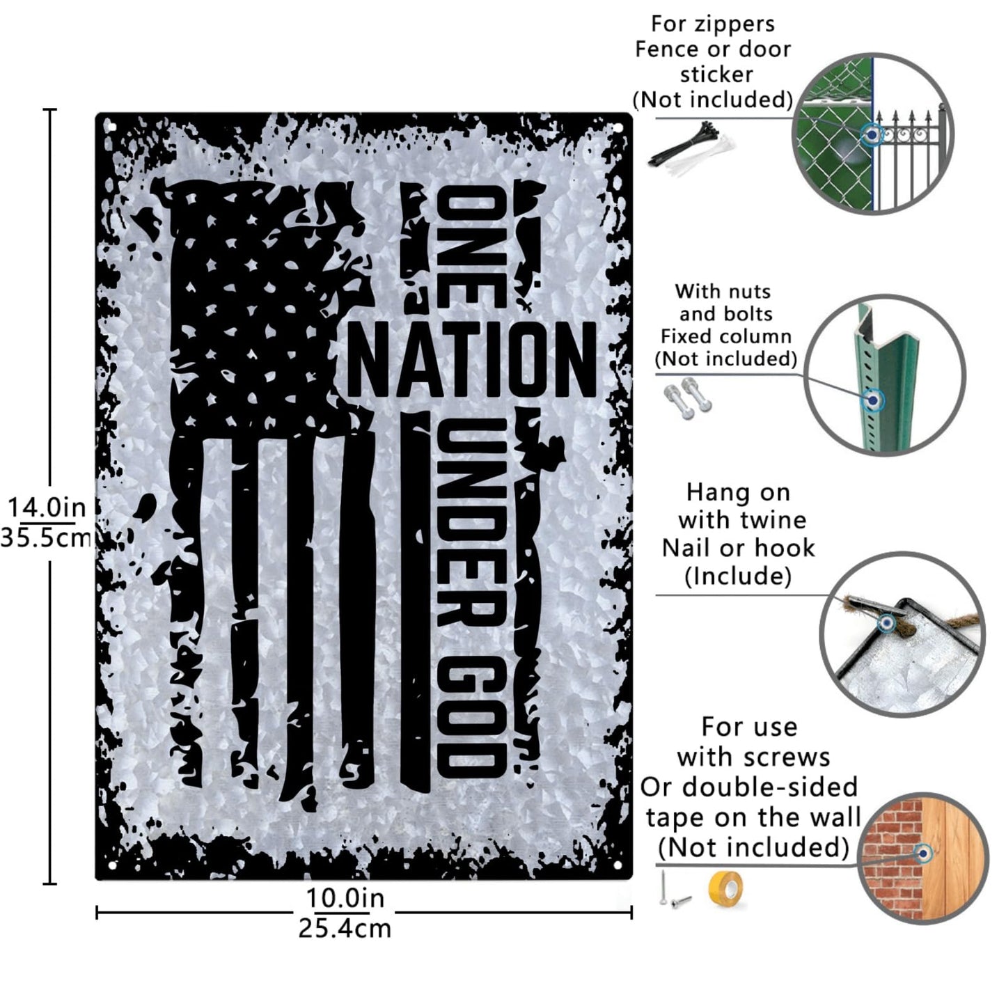 One Nation Under God Rustic Wall Decor