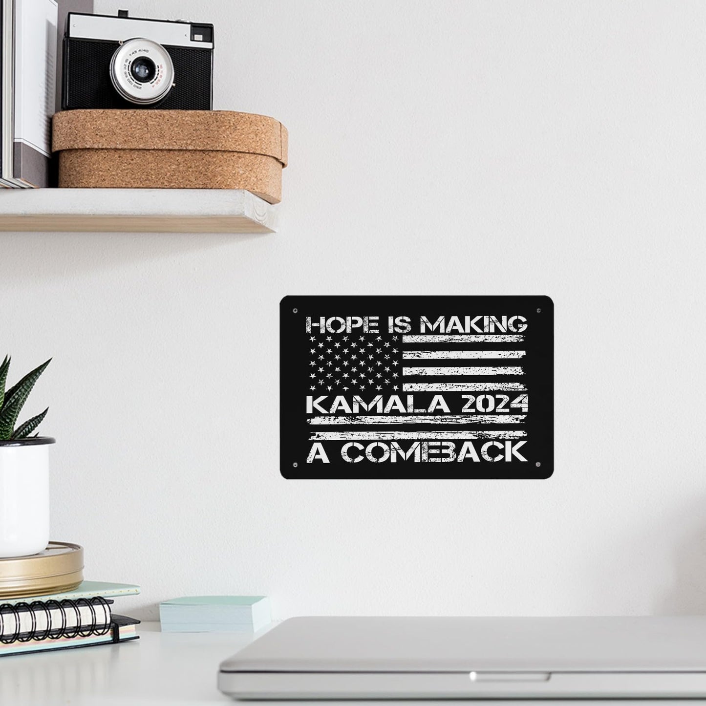 2024 Hope Is Making A Comeback American Flag Metal Sign