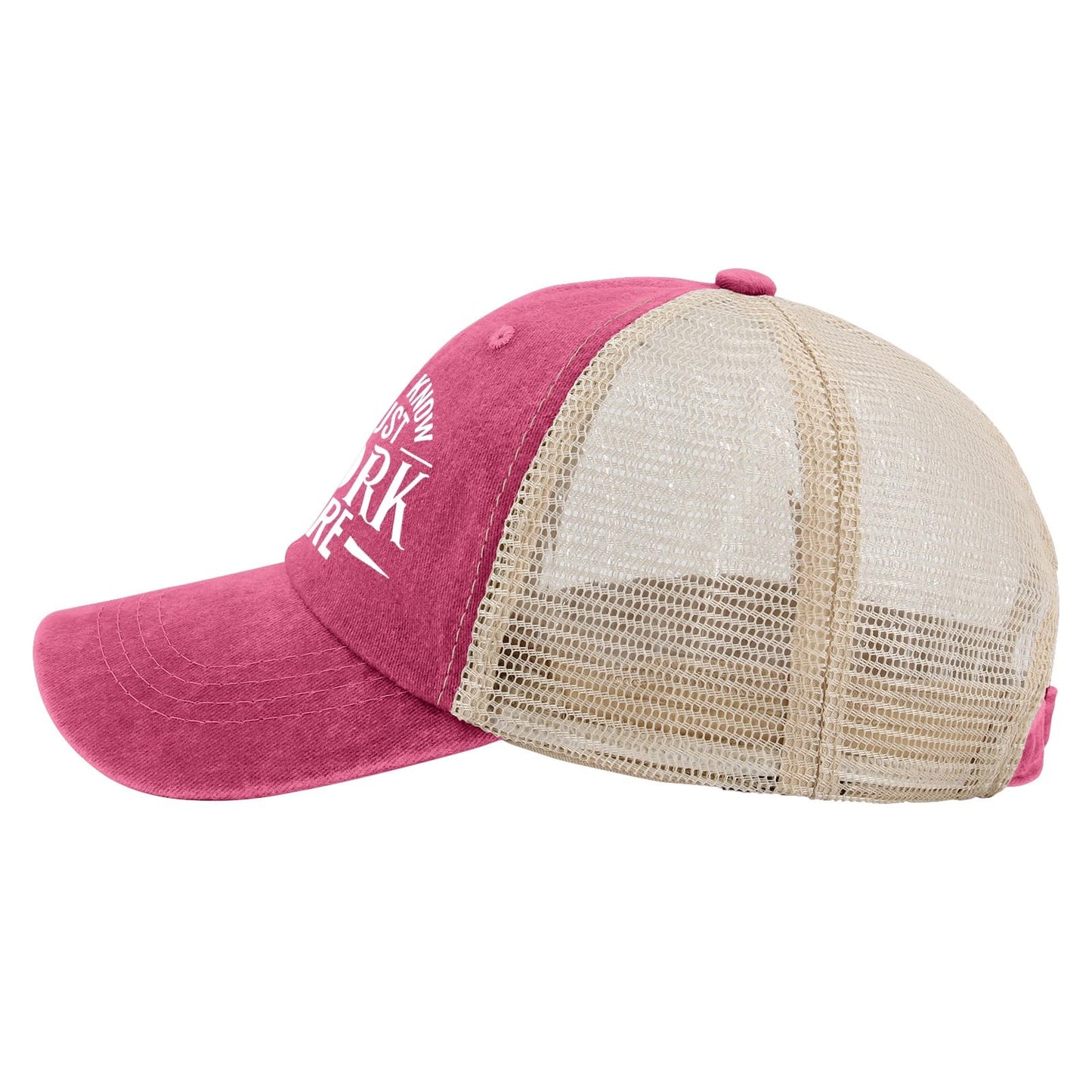 Generic I Don't Know I Just Work Here Baseball Cap Cute Hat AllBlack Womens Trucker Hat Gifts for Girlfriends Outdoor Cap