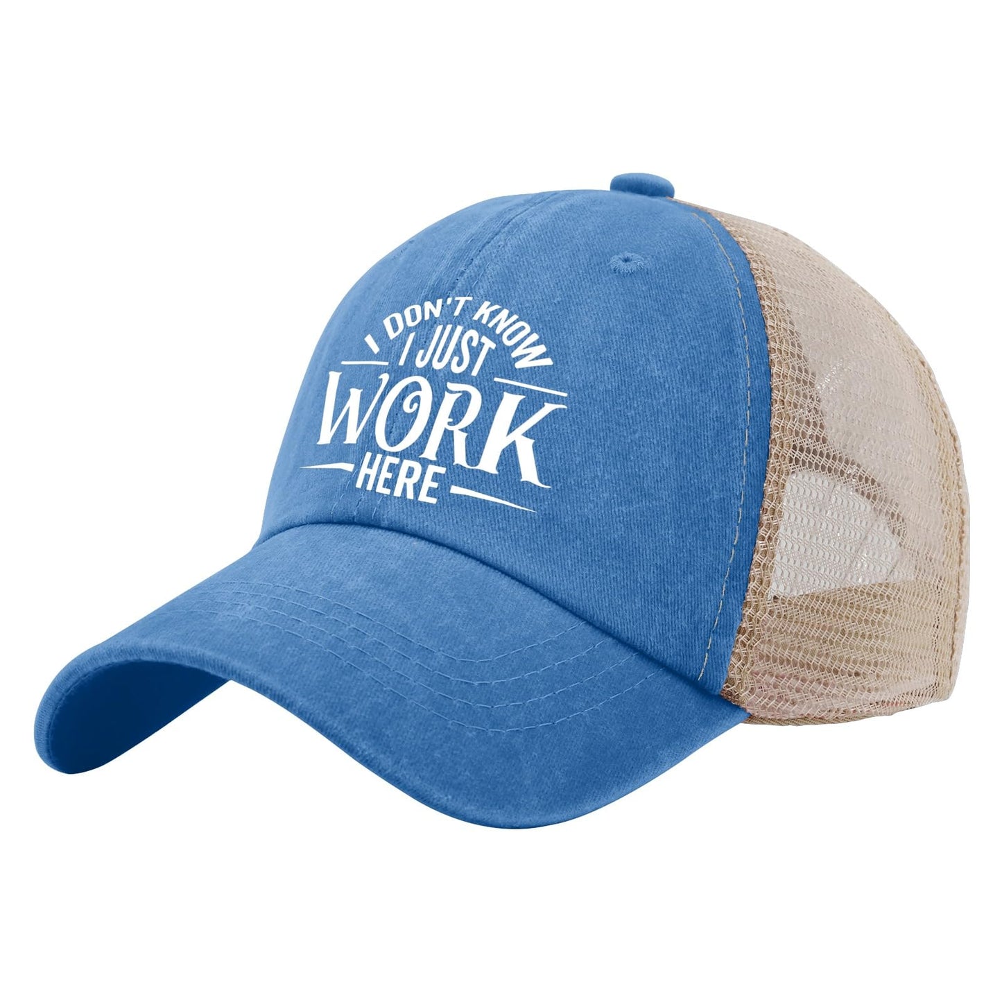 Generic I Don't Know I Just Work Here Baseball Cap Cute Hat AllBlack Womens Trucker Hat Gifts for Girlfriends Outdoor Cap