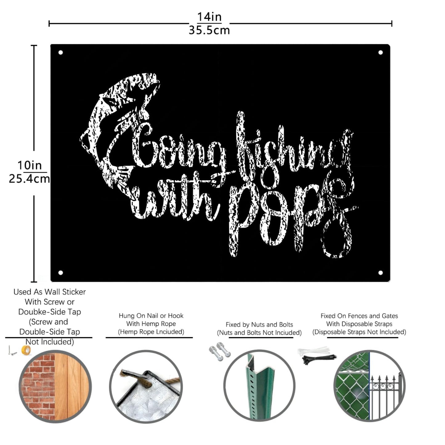 Going Fishing With Pops Angling Fishing Galvanized Tin Sign Art Wall Decor For Home One Size