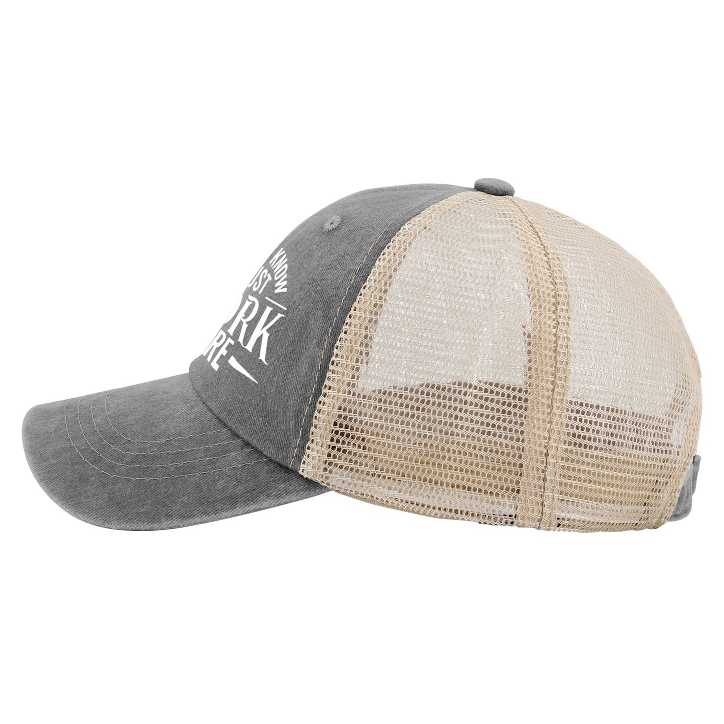 Generic I Don't Know I Just Work Here Baseball Cap Cute Hat AllBlack Womens Trucker Hat Gifts for Girlfriends Outdoor Cap