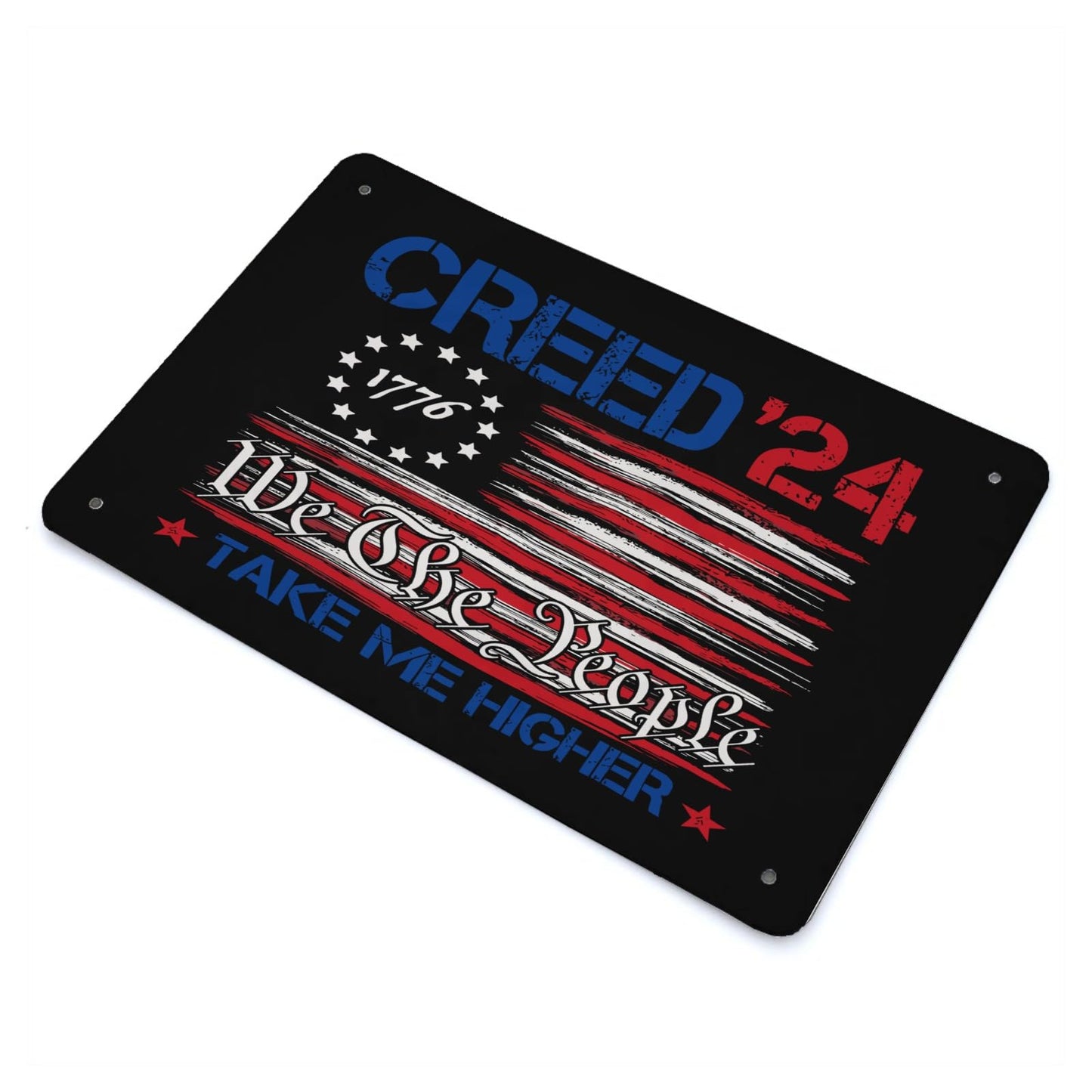 Creed '24 Take Me Higher Creed 2024 Take Me Higher Us Flag Tin Sign Metal Wall Decor For Patio 40 * 30cm