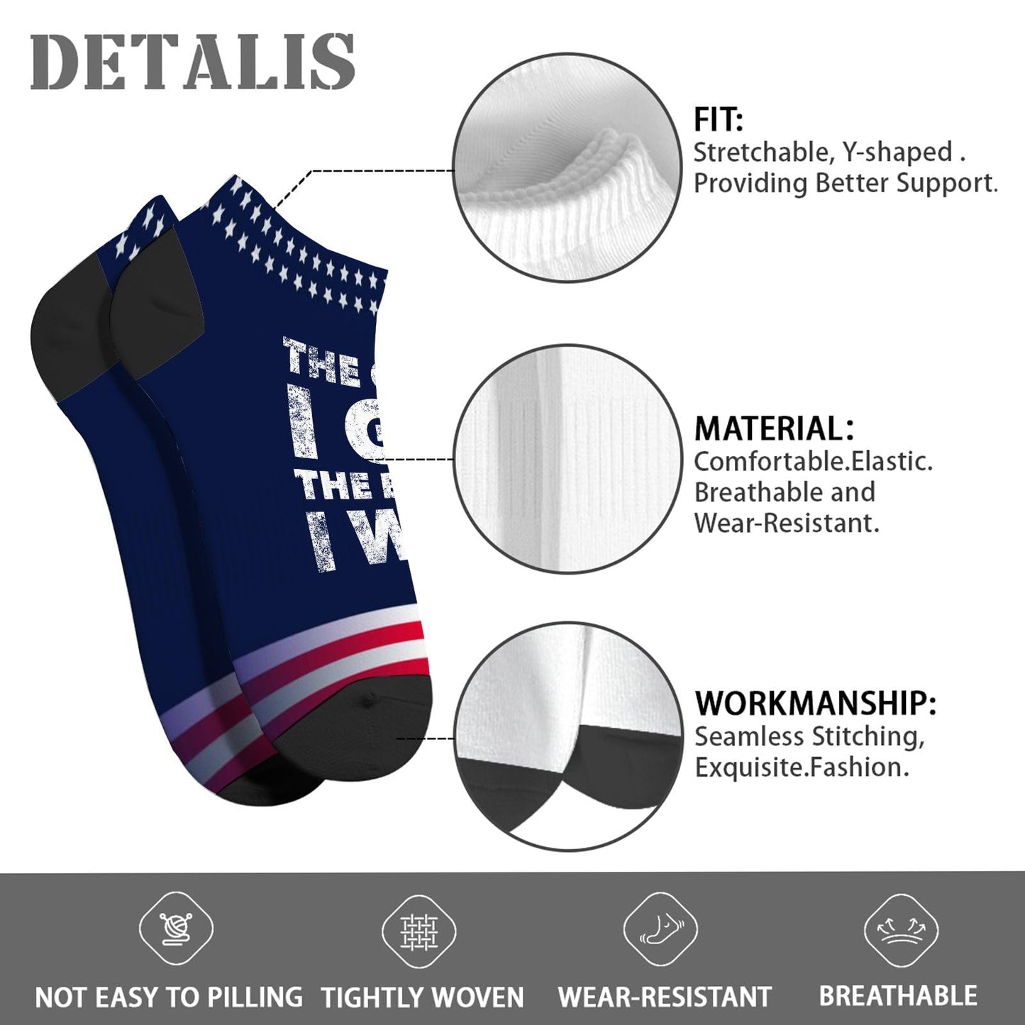 The Older I Get The Better I Was Funny Older Seniors Girls Ankle Socks Short Sock Mens