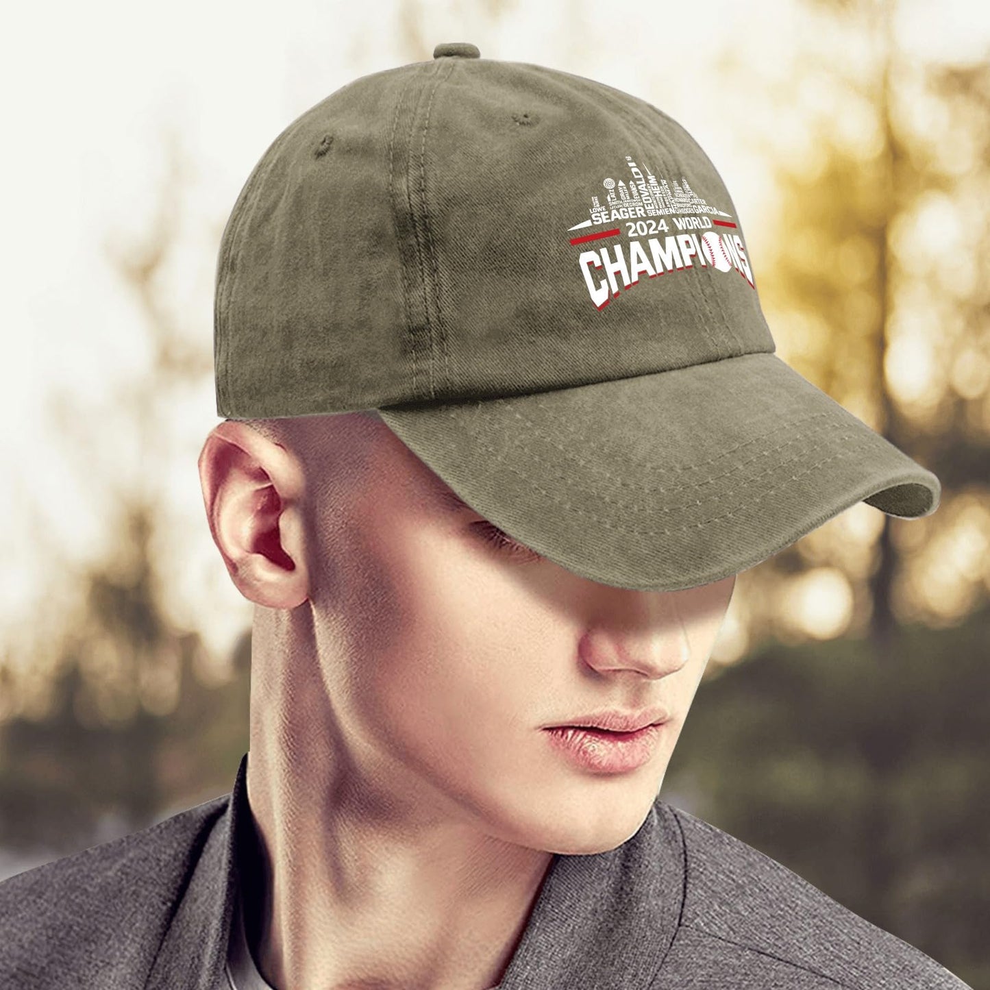 Generic 2024 Texas World Championship Hats Cute Hat Pigment Khaki Womens Baseball Caps Gifts for Girlfriends Golf Caps