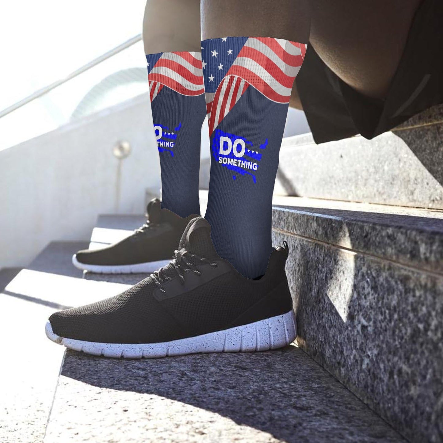 Do Something Obama Michelle Flag Trouser Socks Women