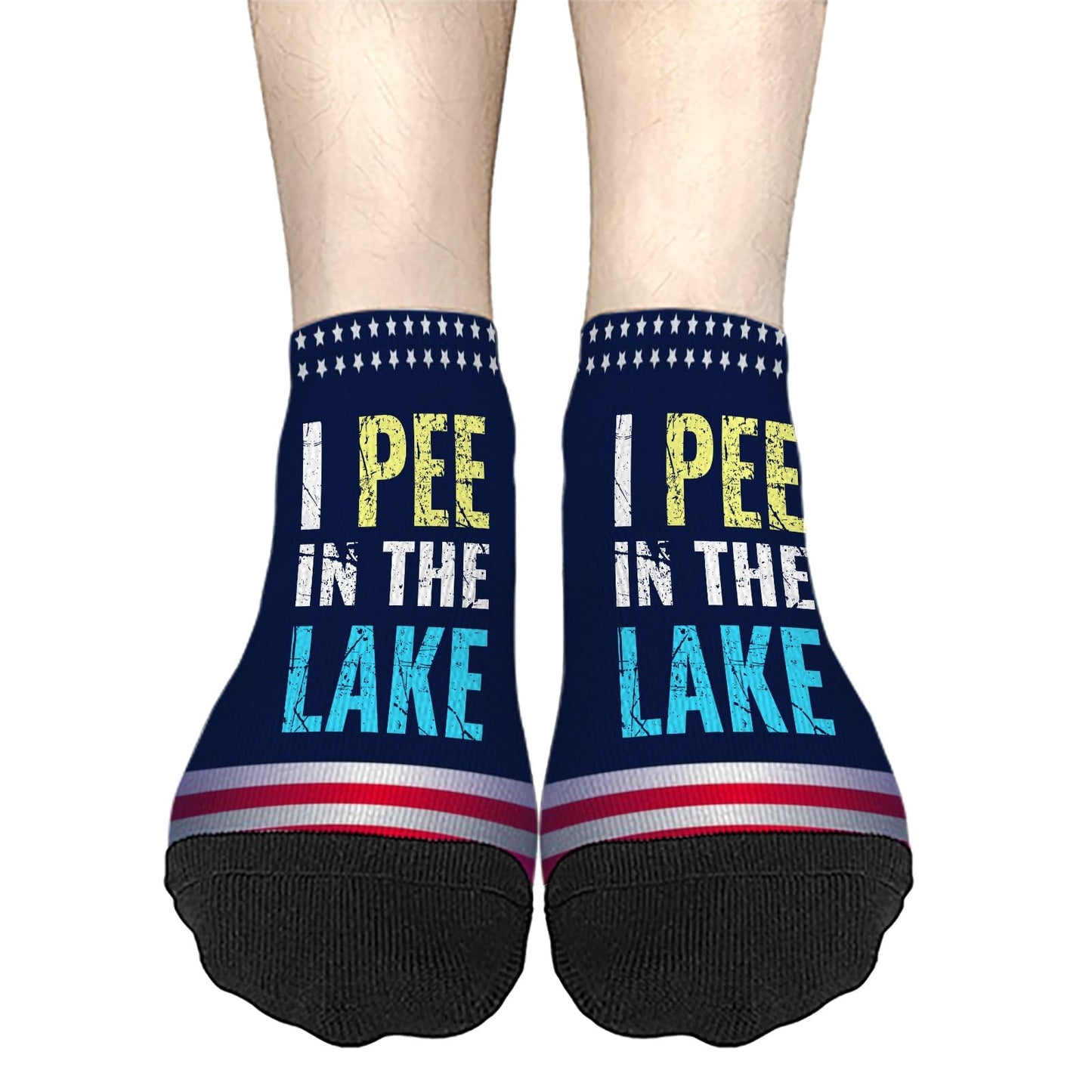 I Pee In The Lake Funny Vacation Partys Mens Crew Socks Crew Sock Women